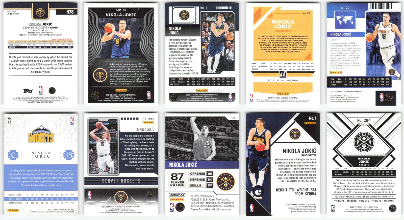 Nikola Jokic Denver Nuggets 50 Card Lot NBA Basketball – Exact Cards Shown