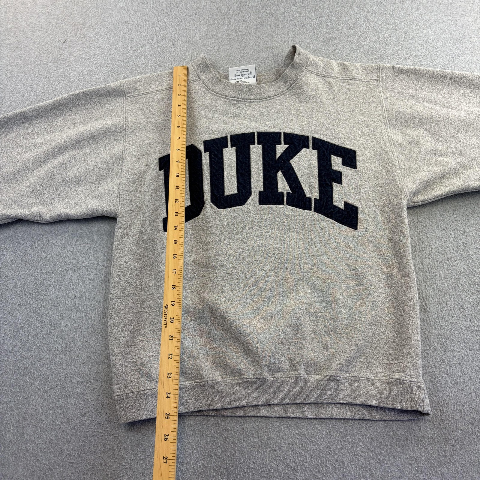 Vintage Duke Sweatshirt Mens Small Gray NCAA Crewneck Pullover Blue Devils