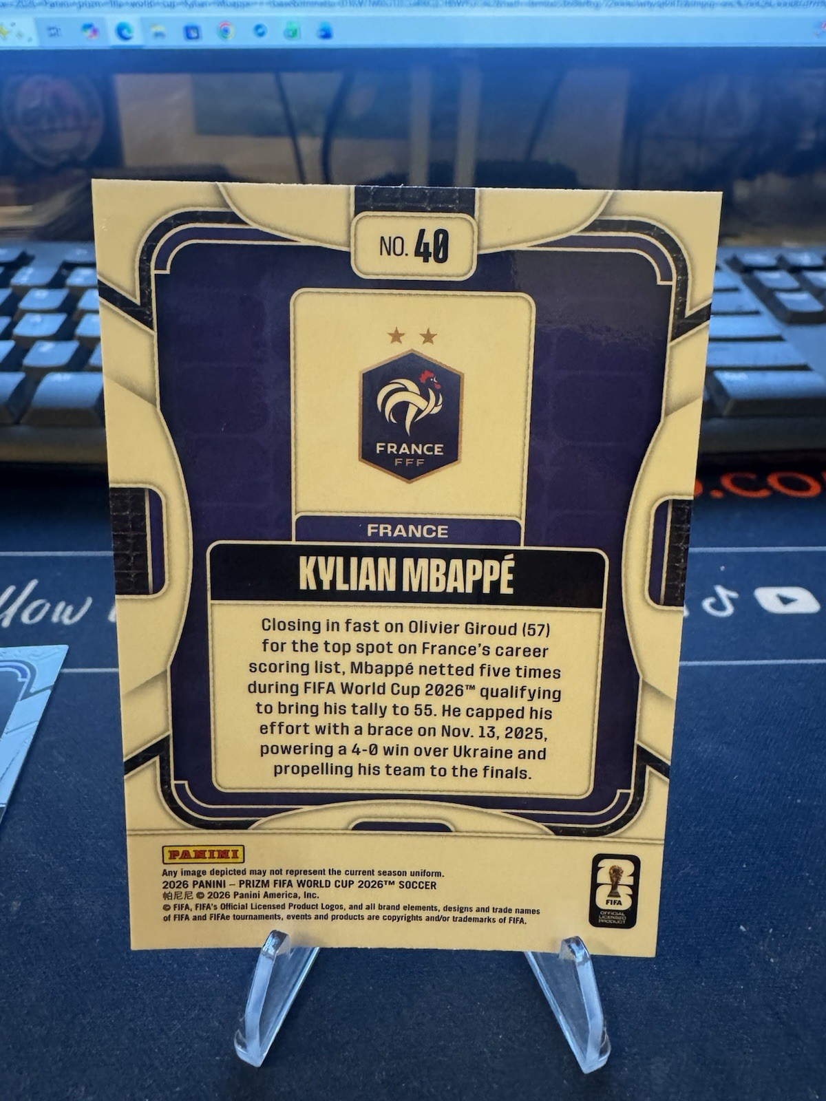 Kylian Mbappe 2026 Panini Prizm FIFA World Cup Base Set #40 France 🇫🇷