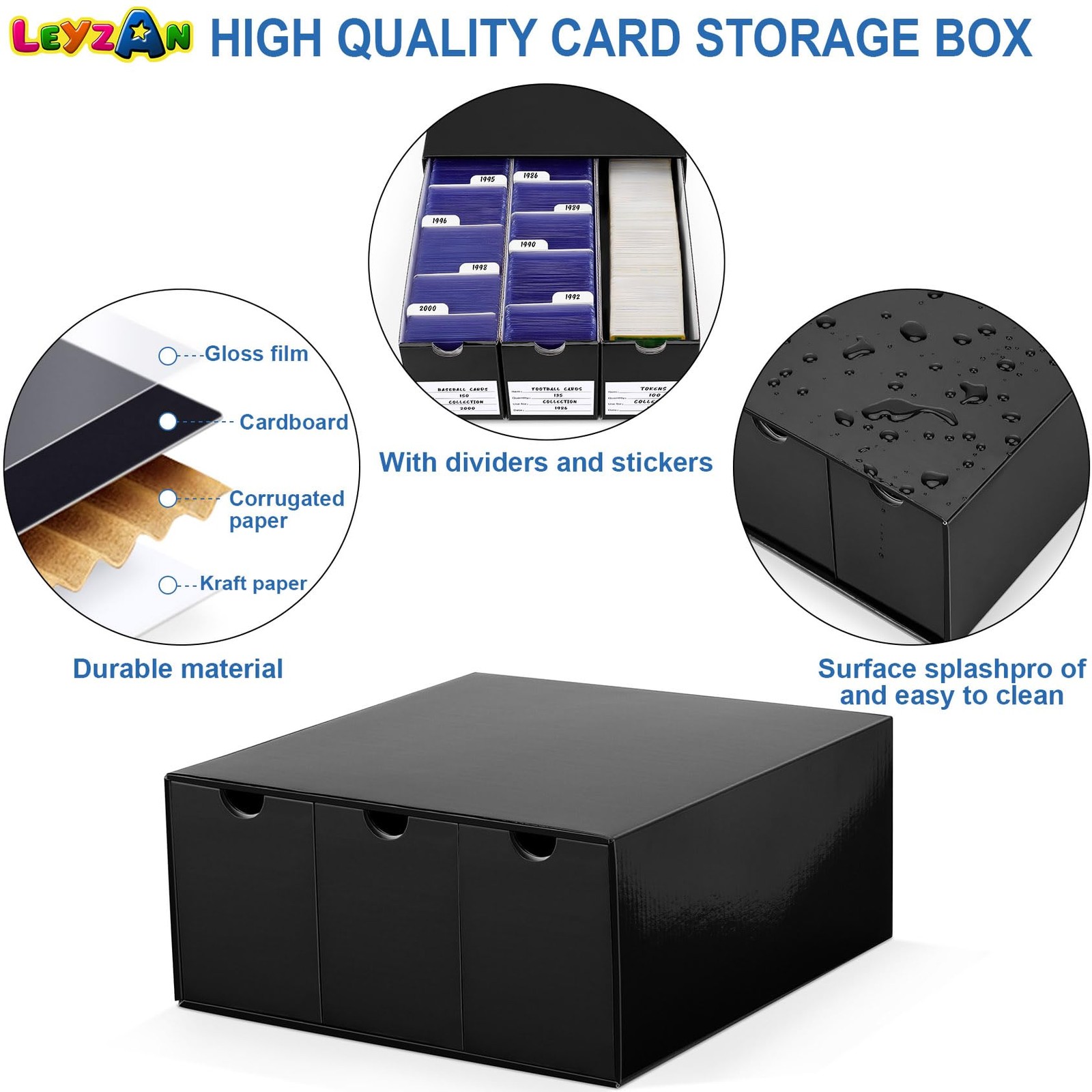 Trading Card Storage Box 12 Drawers Cardboard Organizer with Dividers for top…