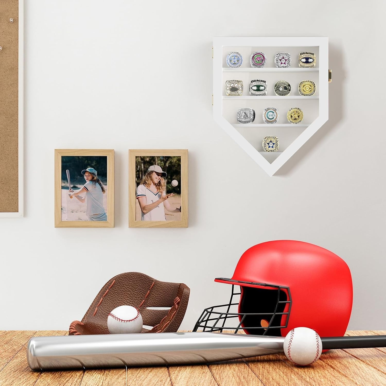 Acrylic Glass Baseball Ring Display Case – 12 Rings