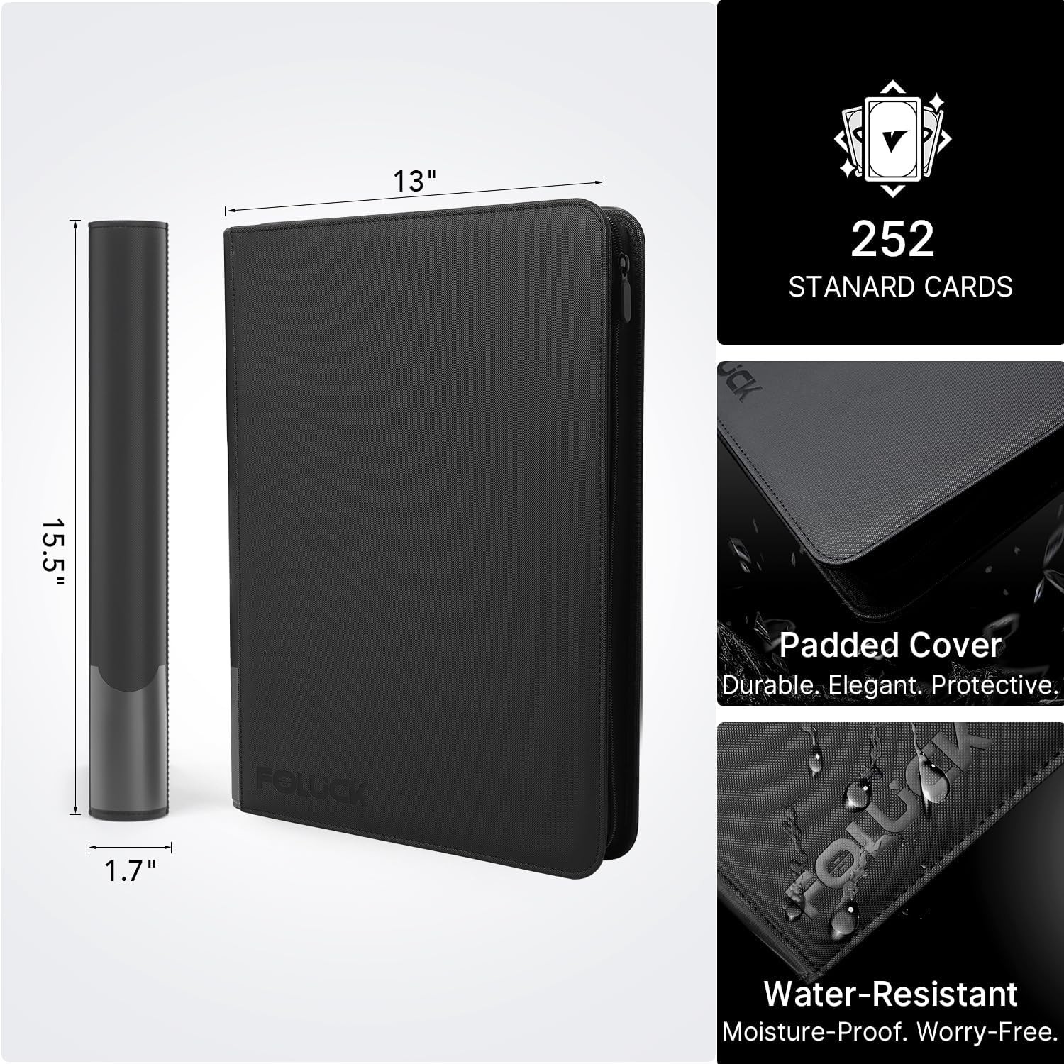 Premium 9 Pocket Trading Card Binder with 200 Top Loaders & Sleeves