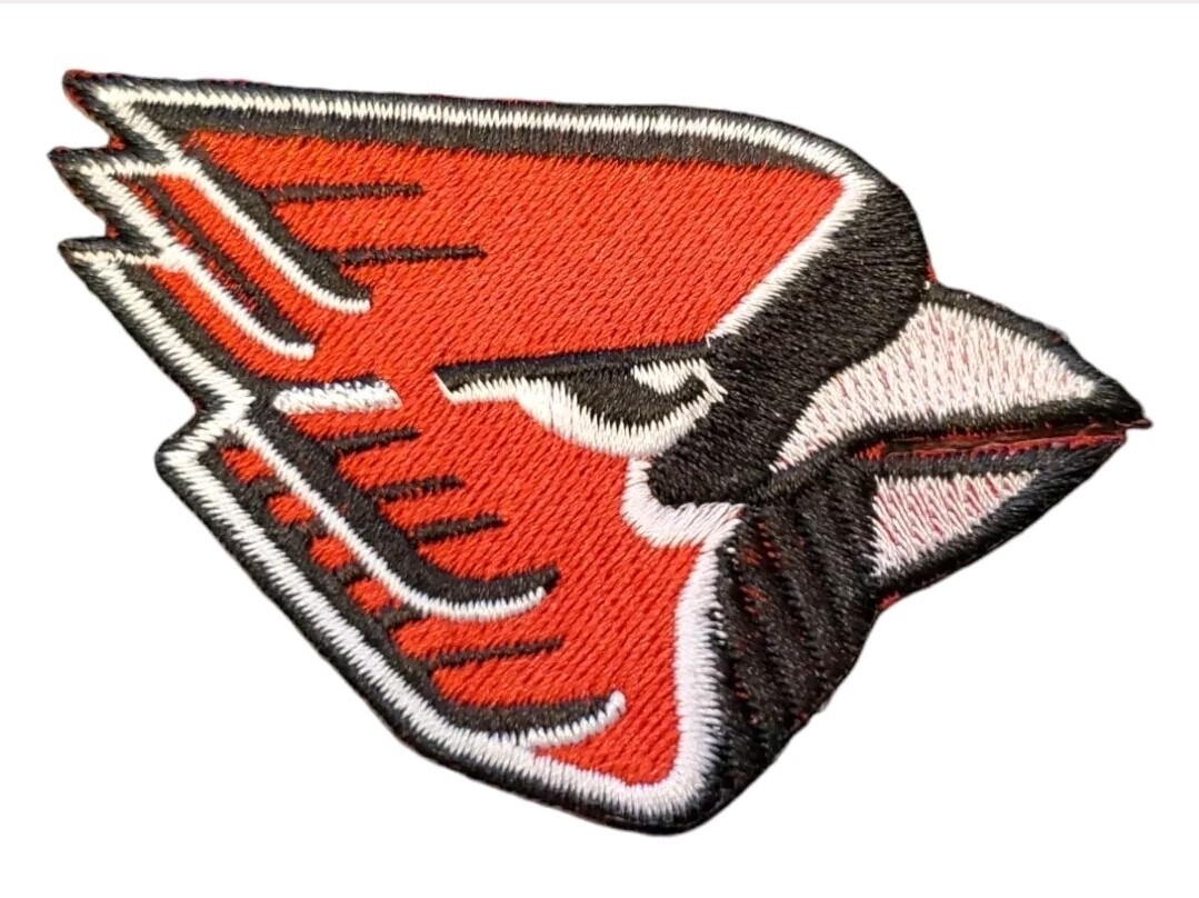 Ball State Cardinals Patch. Embroidered. Iron On Backing 3″x2″