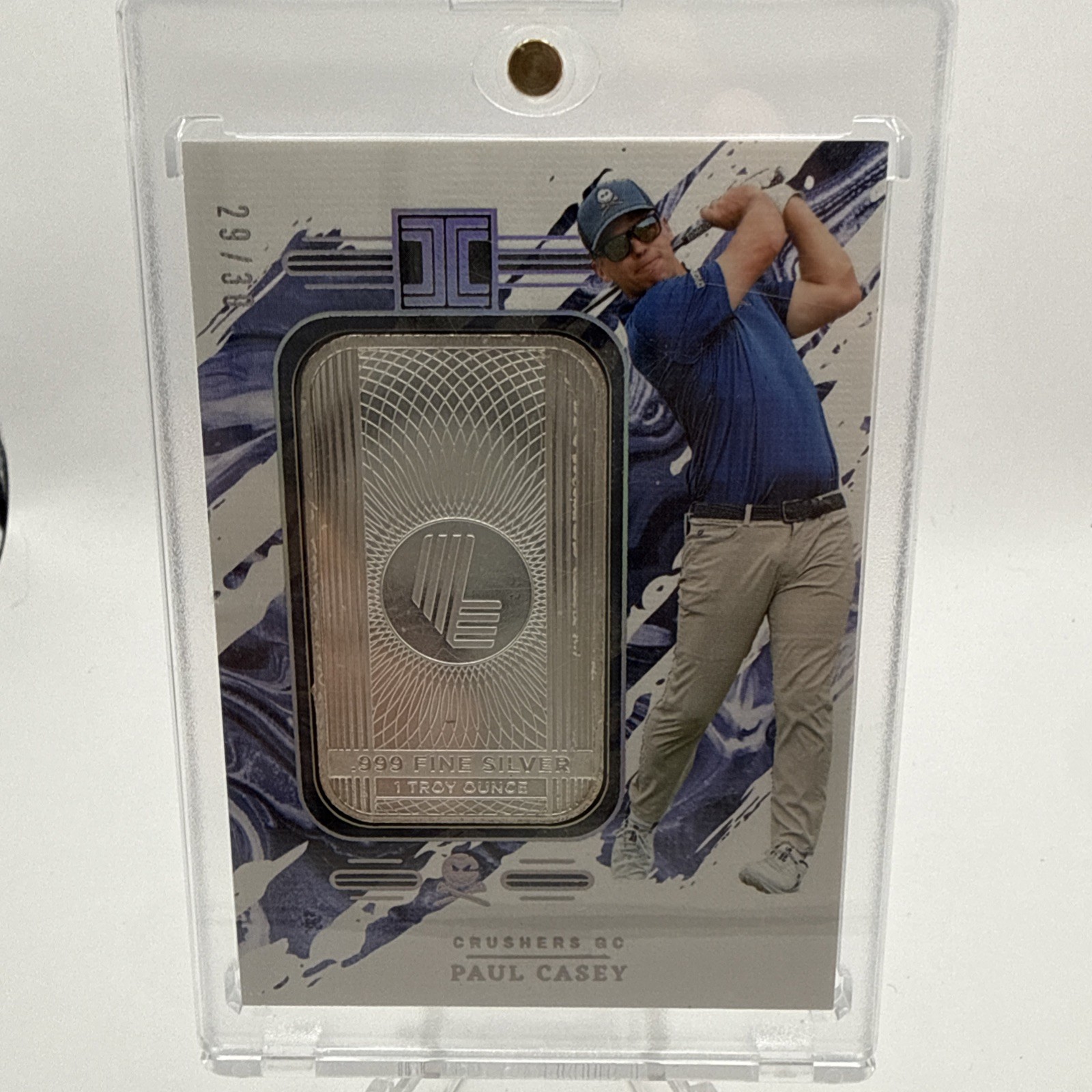 2024 Panini Impeccable LIV Golf LIV Logo 1oz Silver Bar /30 Paul Casey #SLL-PCY