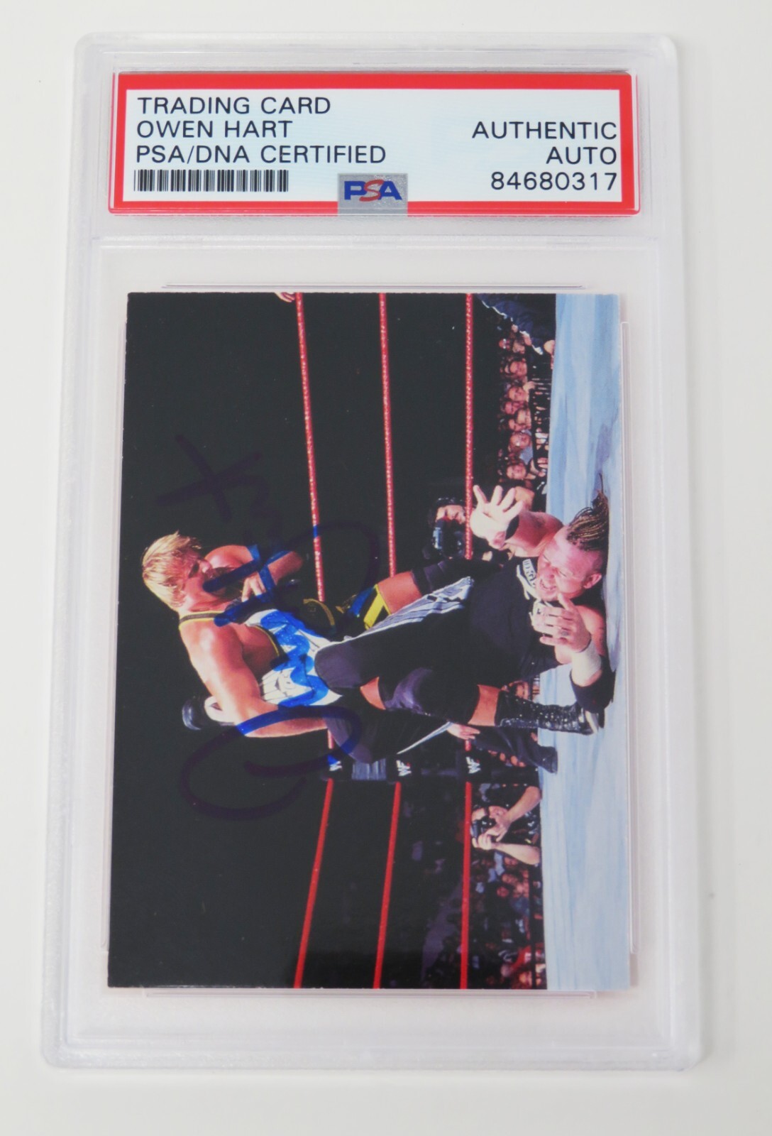 Owen Hart WWF WWE Signed Autograph Auto 1998 DuoCards Comic Images Card # 18 PSA