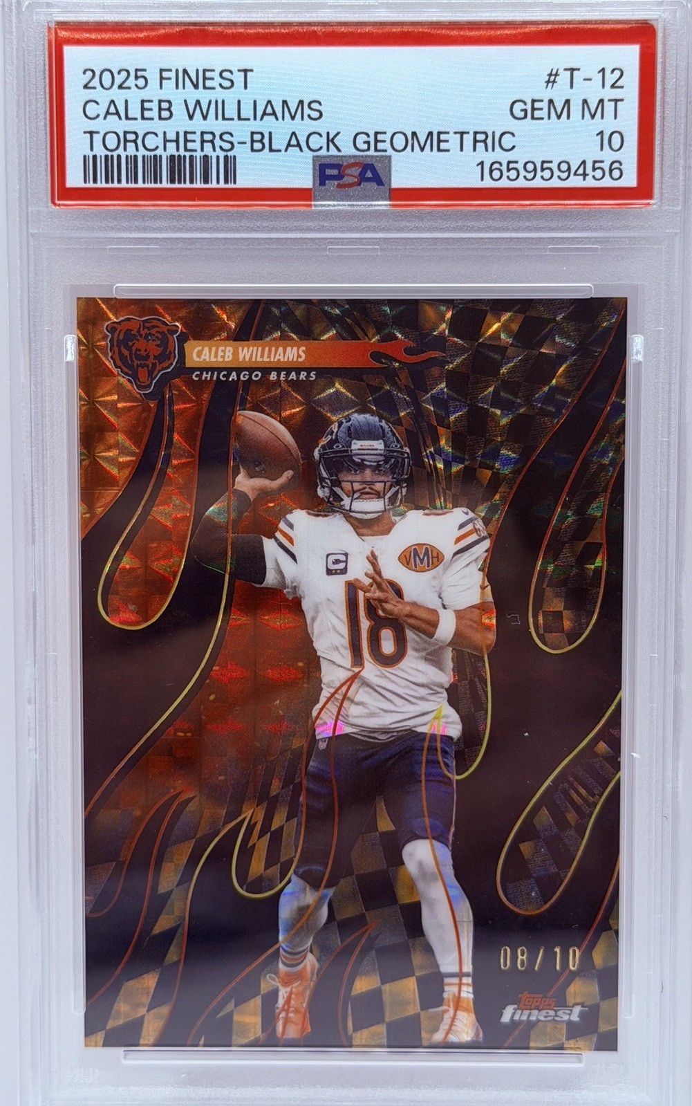 🔥💎 (POP 2) 8/10 PSA 10 Caleb Williams – 2025 Topps Finest-Torchers #T-12 Black