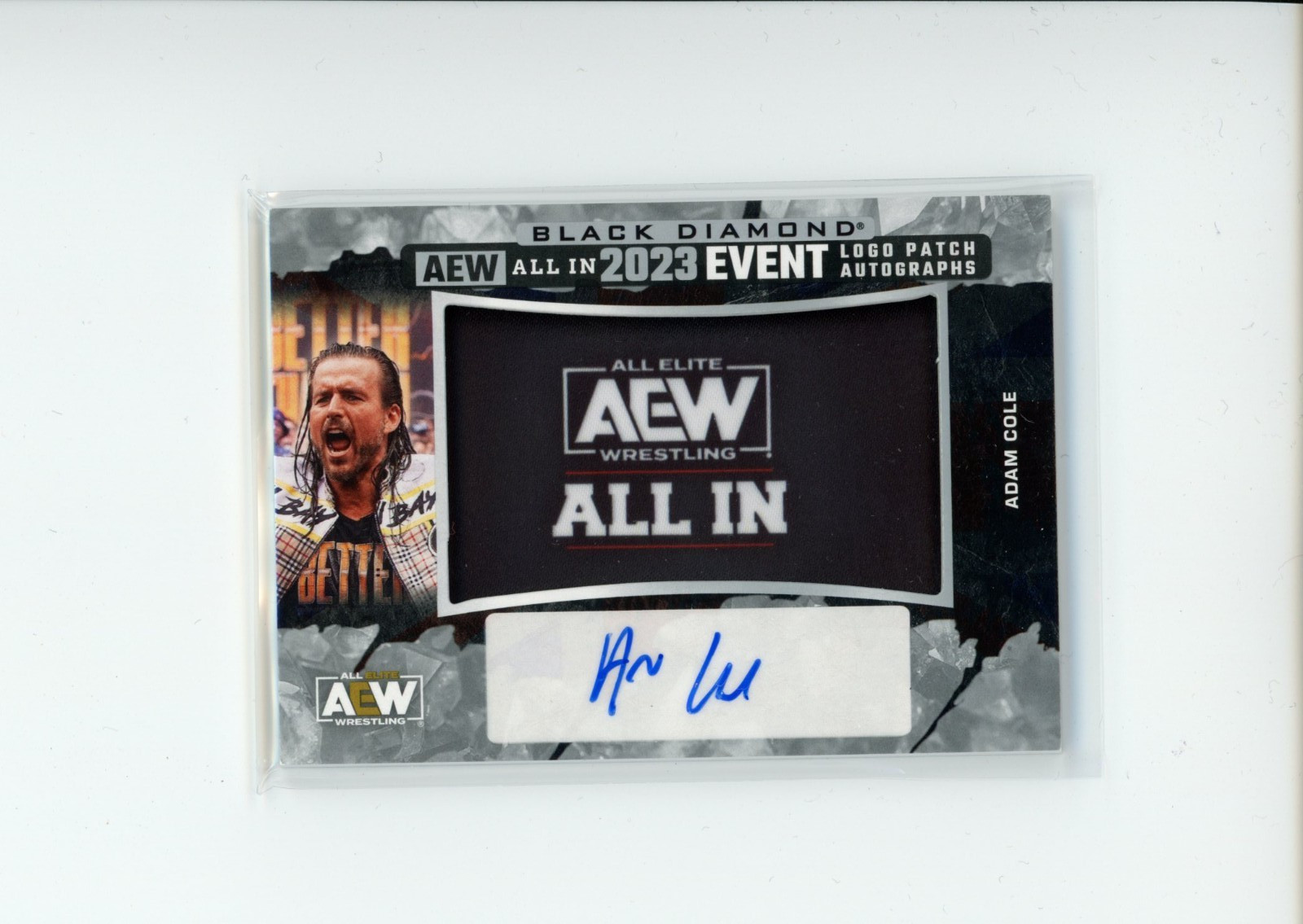 2024 Black Diamond AEW Adam Cole #LPAIA-1 All In Event Logo Patch Auto 28/49