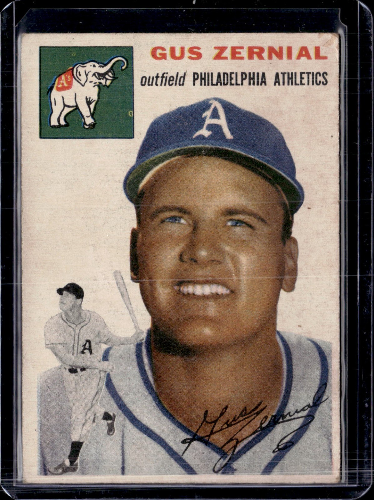 1954 Topps #2 Gus Zernial Philadelphia Athletics VG (surface issues)