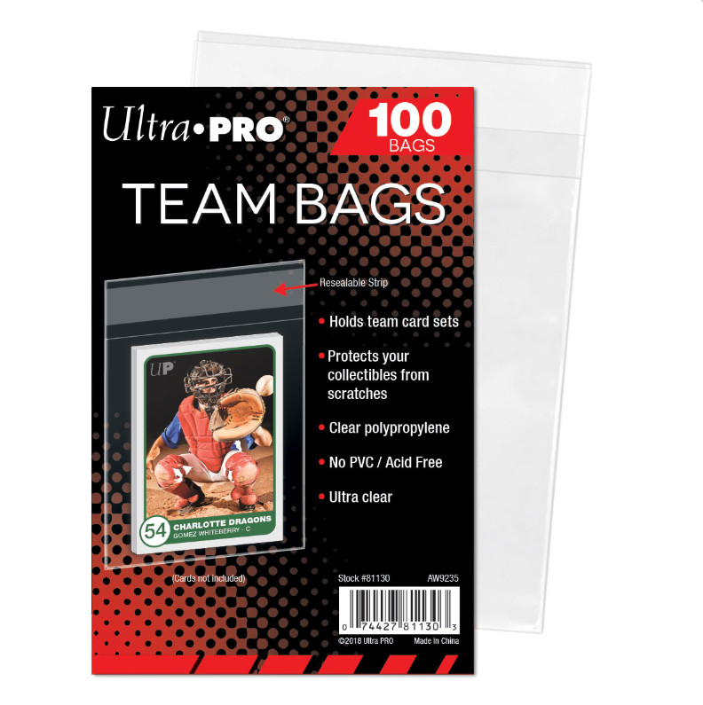 (200 / 2 Packs) Ultra Pro Team Set Bags Resealable Strip Trading Card Storage