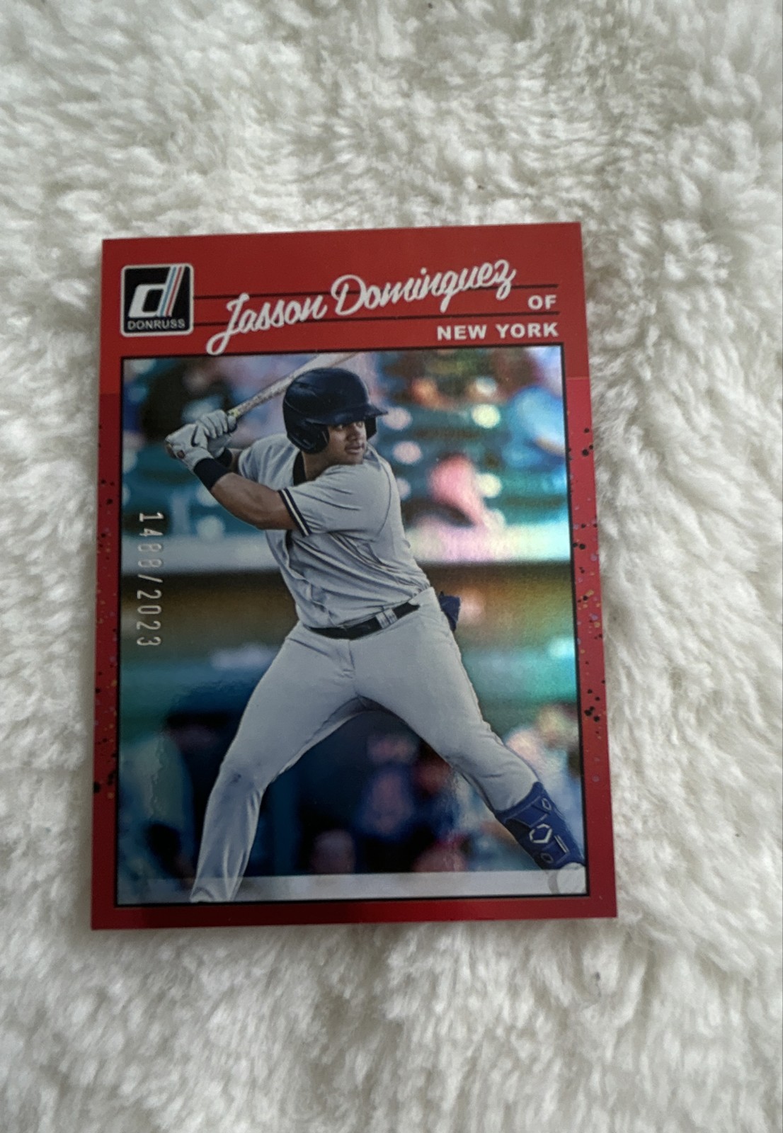 2023 Panini Donruss – Retro 1990 Jasson Dominguez #253 Holo Red /2023 (RC)