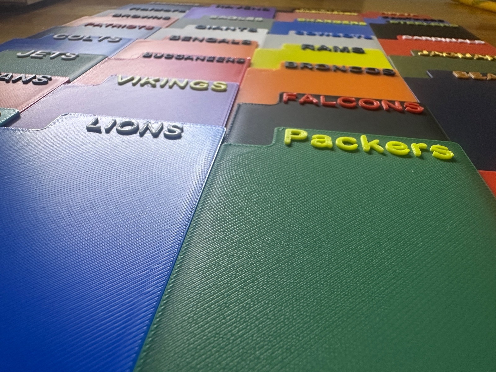 (32) STANDARD NFL Team Sports Card Dividers Football Trading MADE IN USA PLASTIC