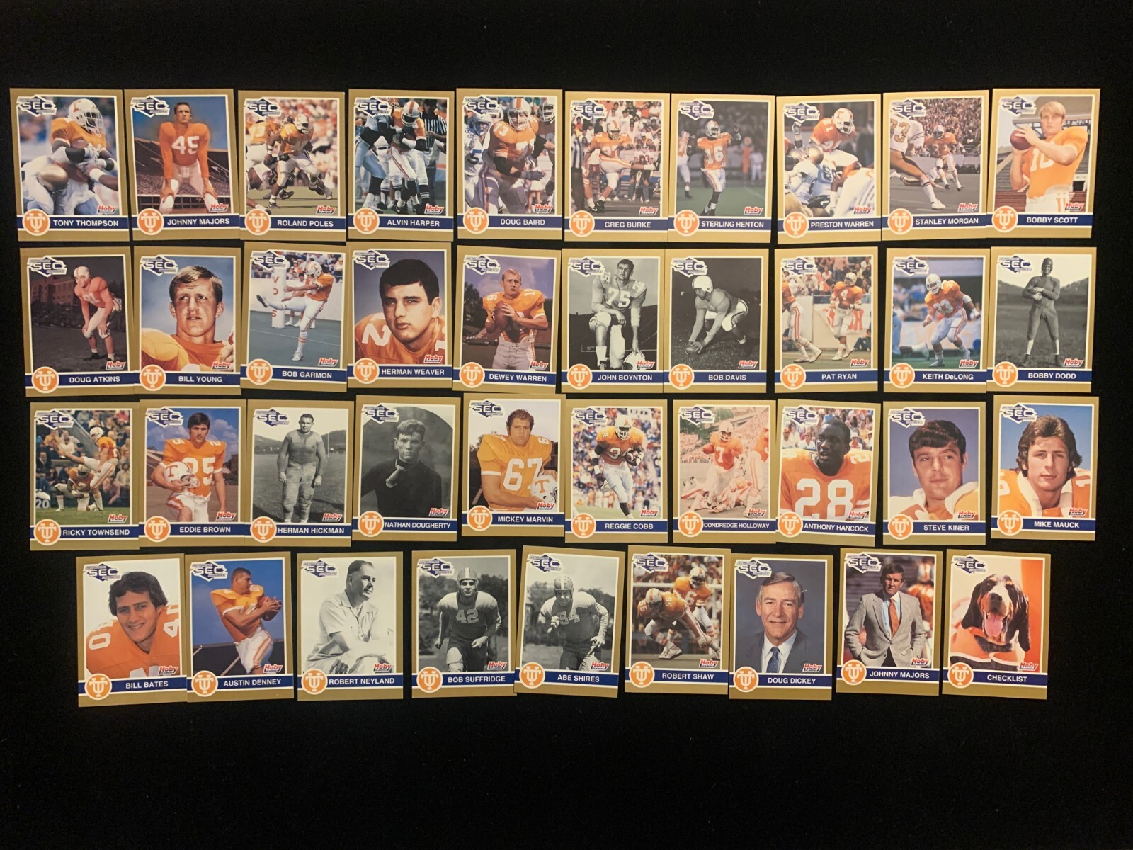 1991 Hoby Stars of SEC TENNESSEE VOLUNTEERS football singles – Choose from list