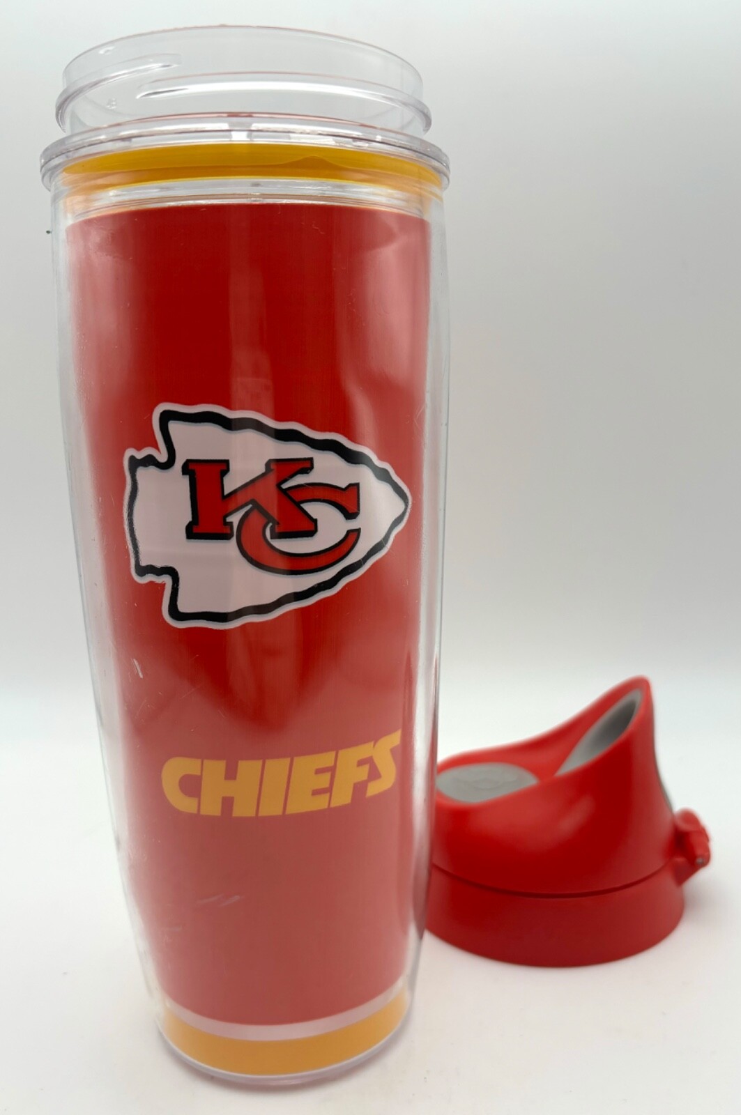 Kansas City Chiefs, 24oz Double Walled Tervis Water Bottle w/ Hinge Lid *Read*