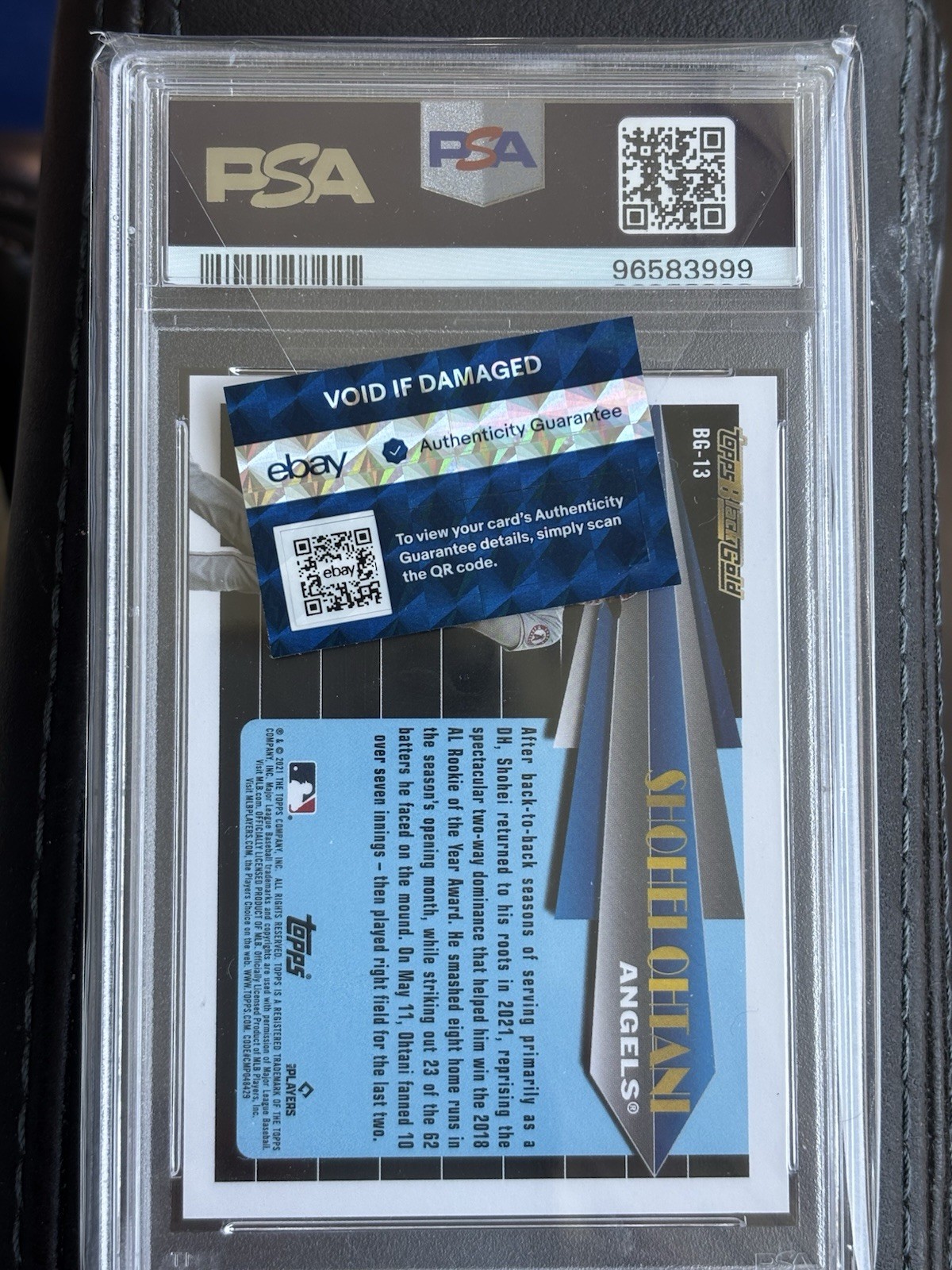 2021 Topps Update Black Gold Black Shohei Ohtani #BG-13 /299 PSA 9 Low Pop