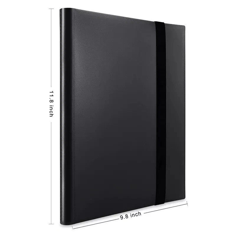 360 Card Pocket Binder with Elastic 9 Pocket Trading Cards Album Folder, Black