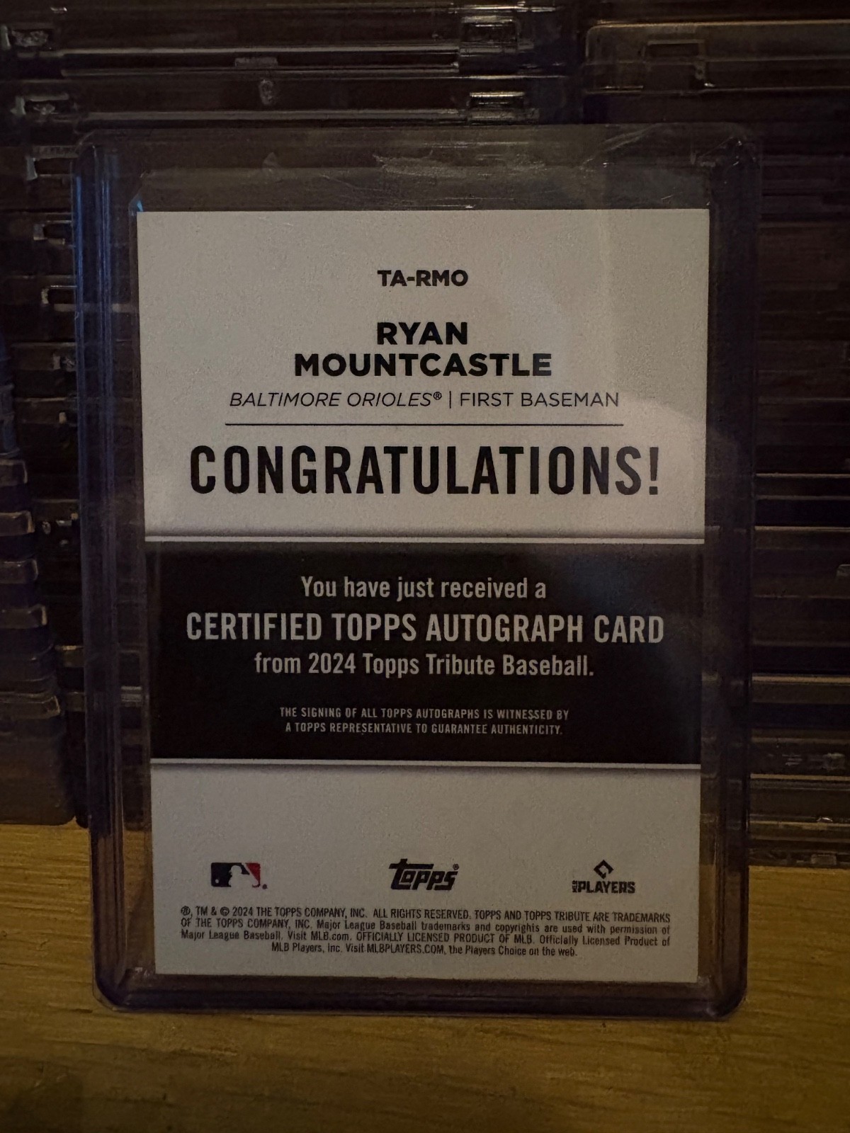 2024 Topps Tribute – Tribute Autographs Ryan Mountcastle #TA-RMO /199 (AU)