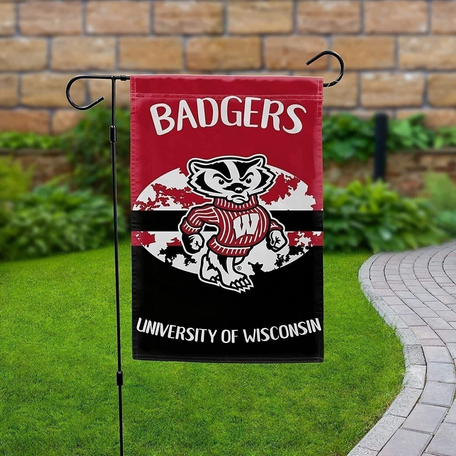 University of Wisconsin Badgers Double Sided Garden Flag Banner 12×18 Inch…