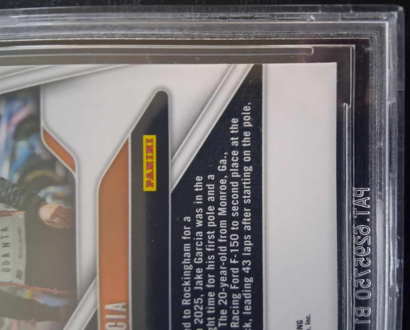 2025 Panini Prizm NASCAR JAKE GARCIA #39 TRUE GOLD PRIZM /10 BGS-9 MINT New Slab