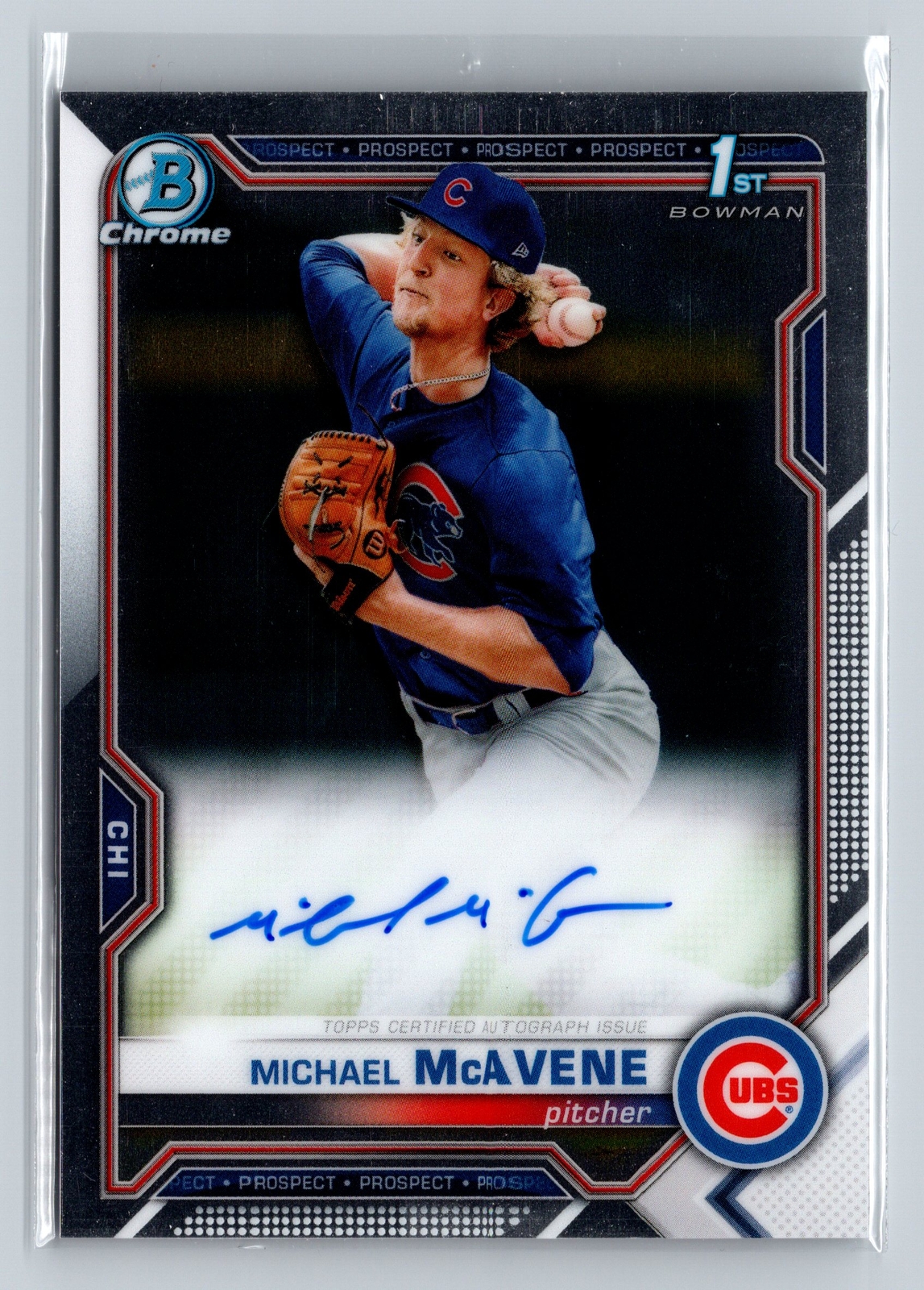 2021 Bowman #CPA-MM Michael McAvene Chrome Prospect Autographs Excellent