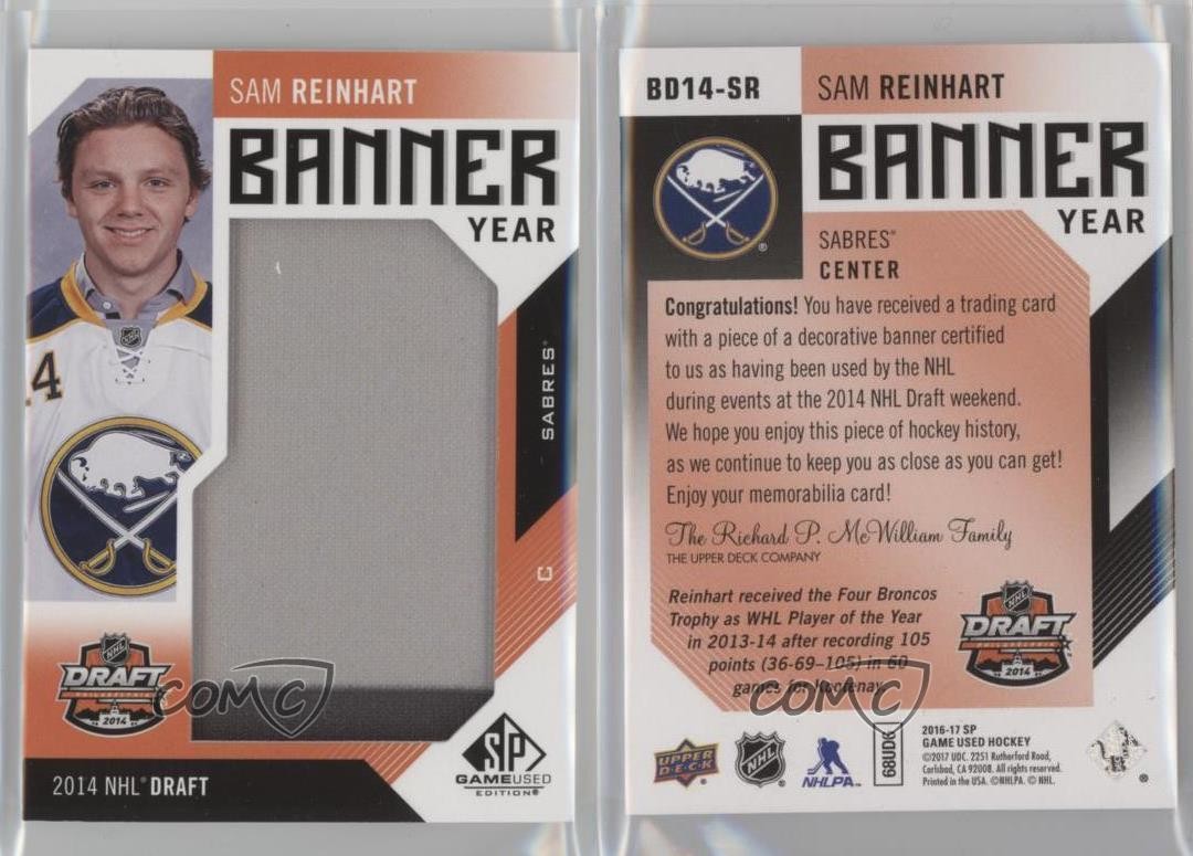2016-17 SP Game Used Banner Year Draft Year 2014 Sam Reinhart #BD14-SR 8ou