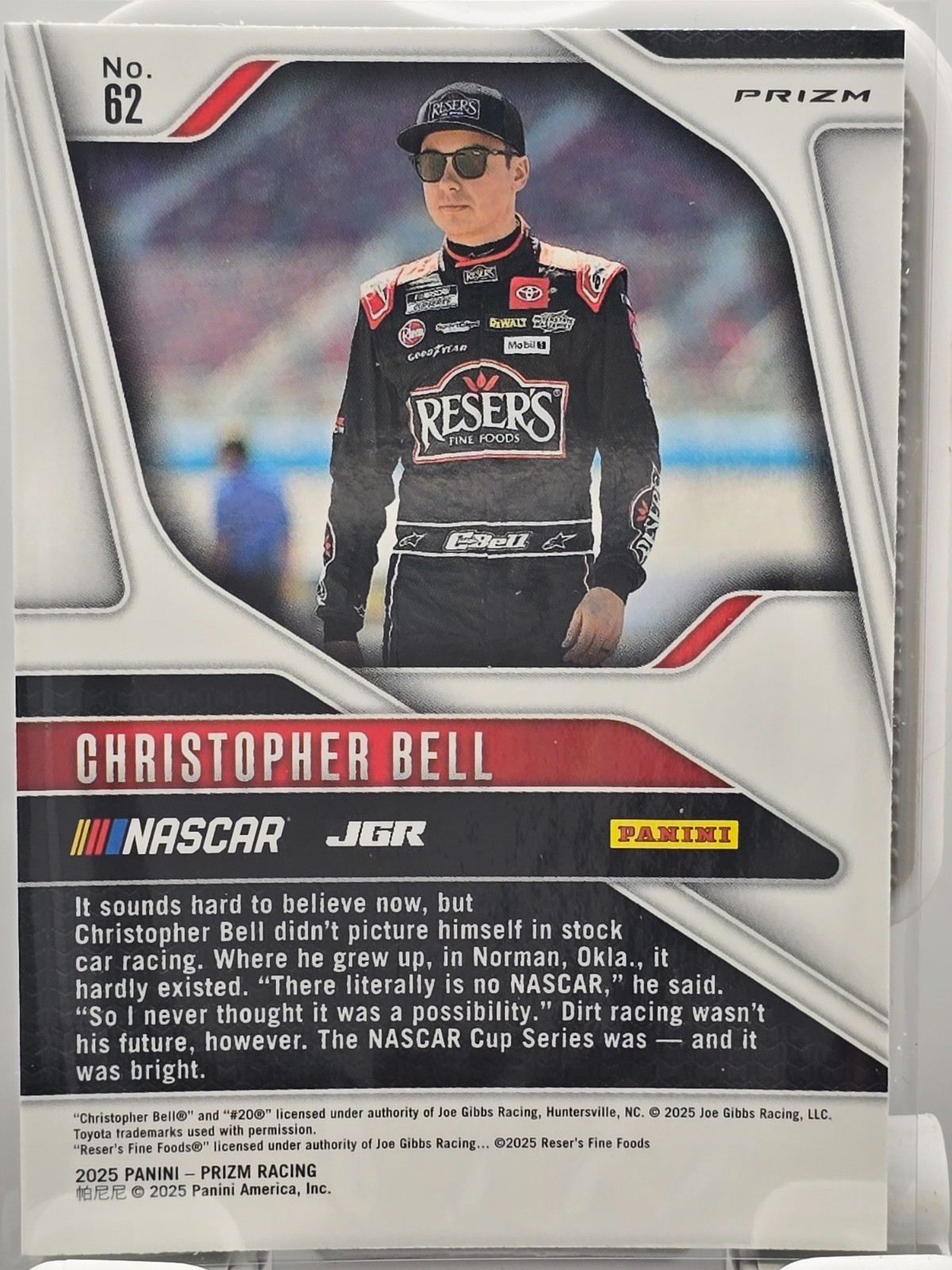 2025 Prizm Nascar Racing – #62 Christopher Bell – Green Cracked Ice Prizm