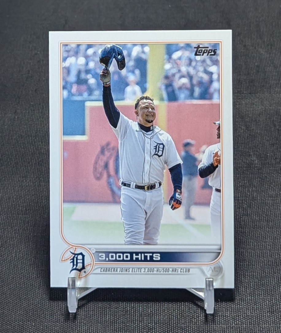 Miguel Cabrera 3000 Hits 2022 Topps Update Series Baseball Card #US183 Tigers