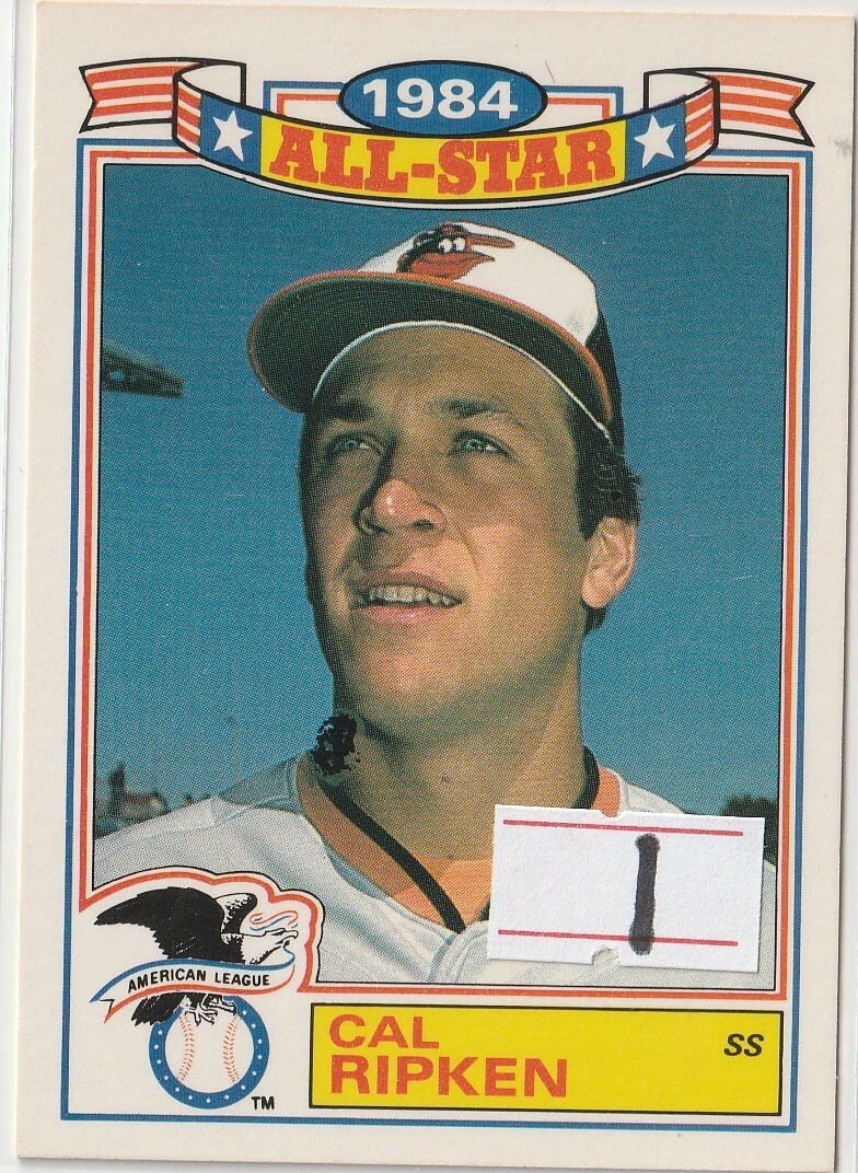 Cal Ripken, Jr 1985 Topps Commemorative Set 1984 All-Star Game #16 of 22 – HOF