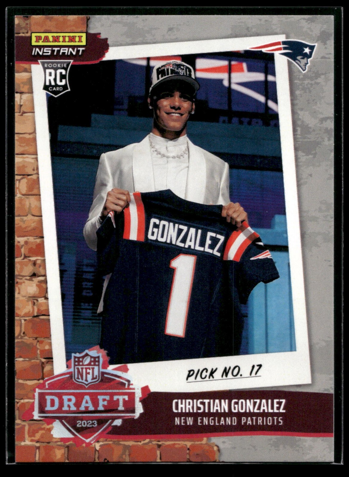 2023 Panini Instant Christian Gonzalez DRAFT NIGHT 1/722 SP Patriots #DN30 RC