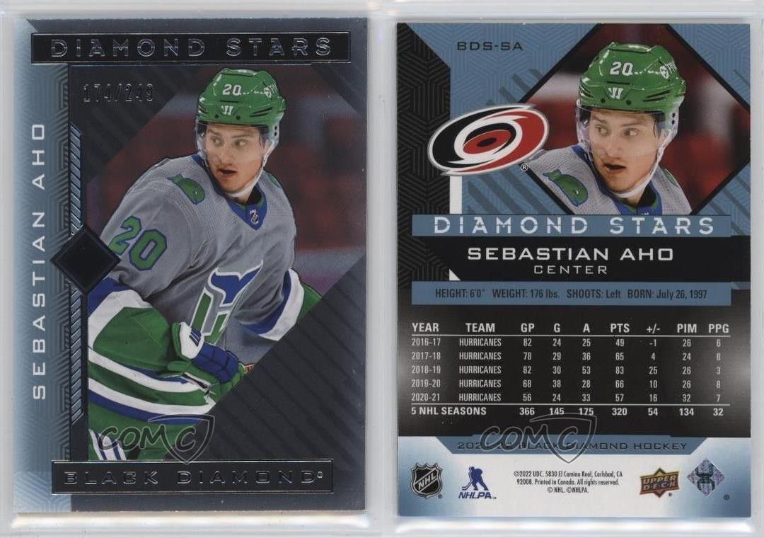 2021-22 Upper Deck Black Diamond Stars 174/249 Sebastian Aho #BDS-SA 1sr1