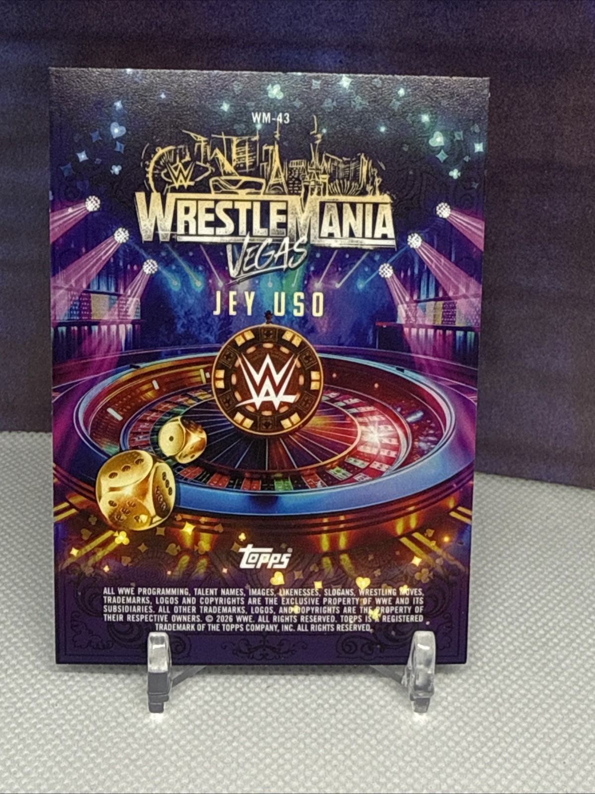 Jey Uso 2026 Topps WWE Wrestlemania 42 Las Vegas World Exclusive Purple /249 SSP