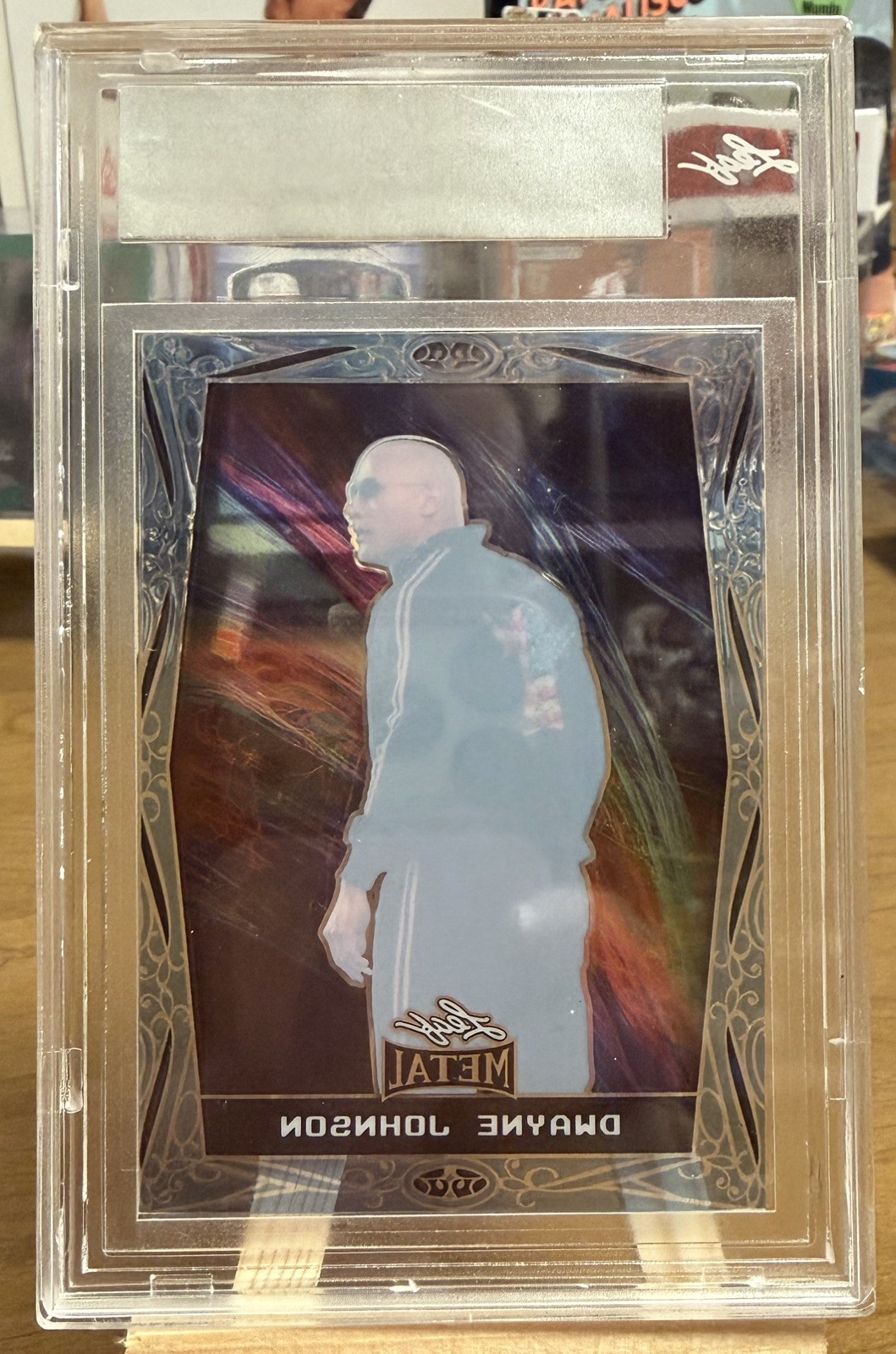 2024 Leaf Metal Legends Wrestling DWAYNE ROCK JOHNSON Clear Light blue Proof 1/1