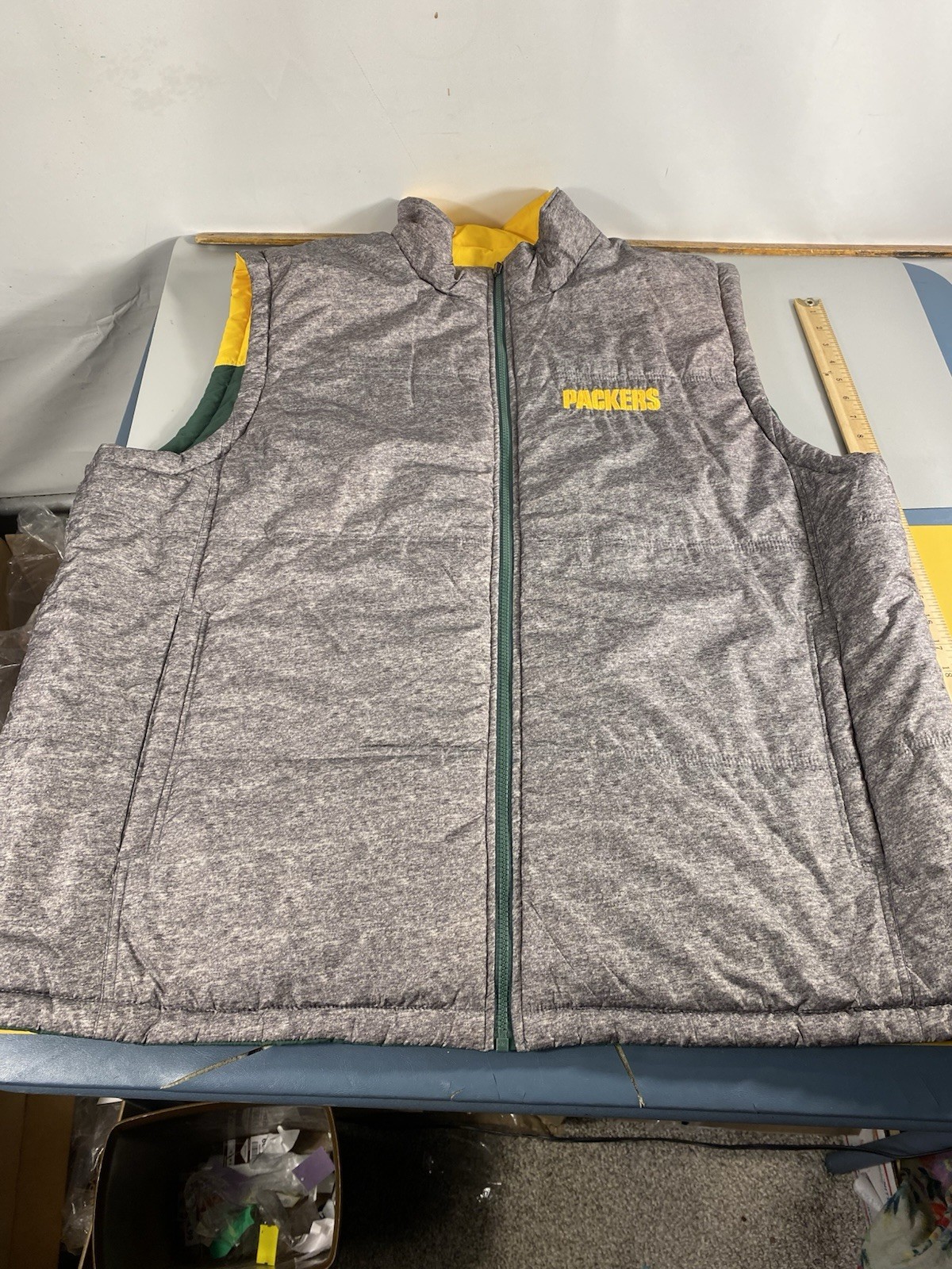 Green Bay Packers Puffer Vest Jacket Reversible G-III Apparel Full Zip Mens 3XL