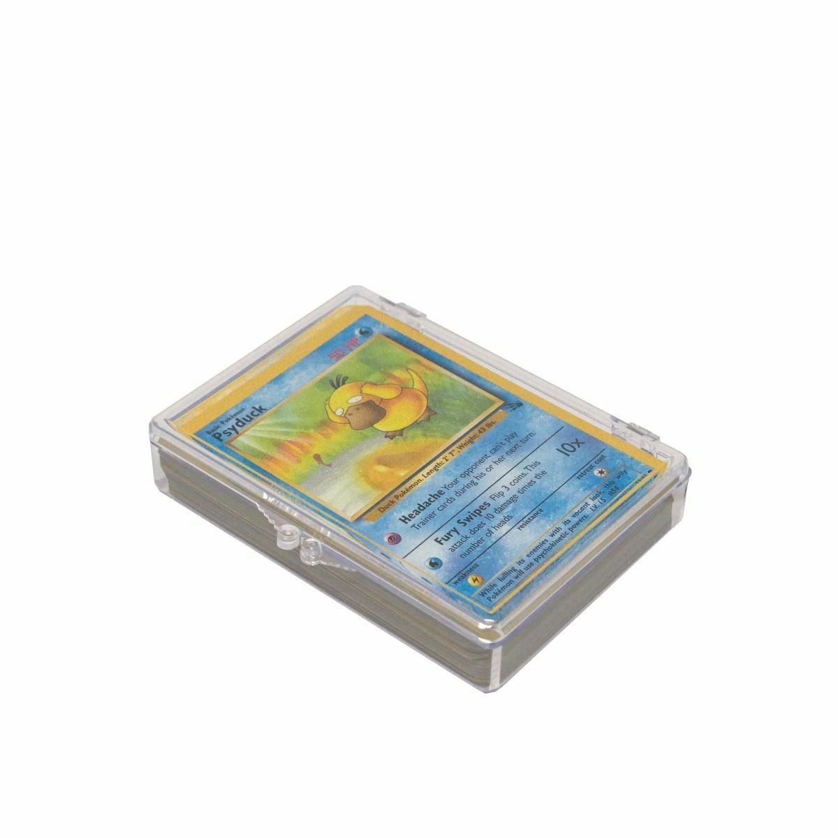1 High Quality BCW Hinged Box Holds 55 Trading Cards w/ Snap Lock Clear Storage