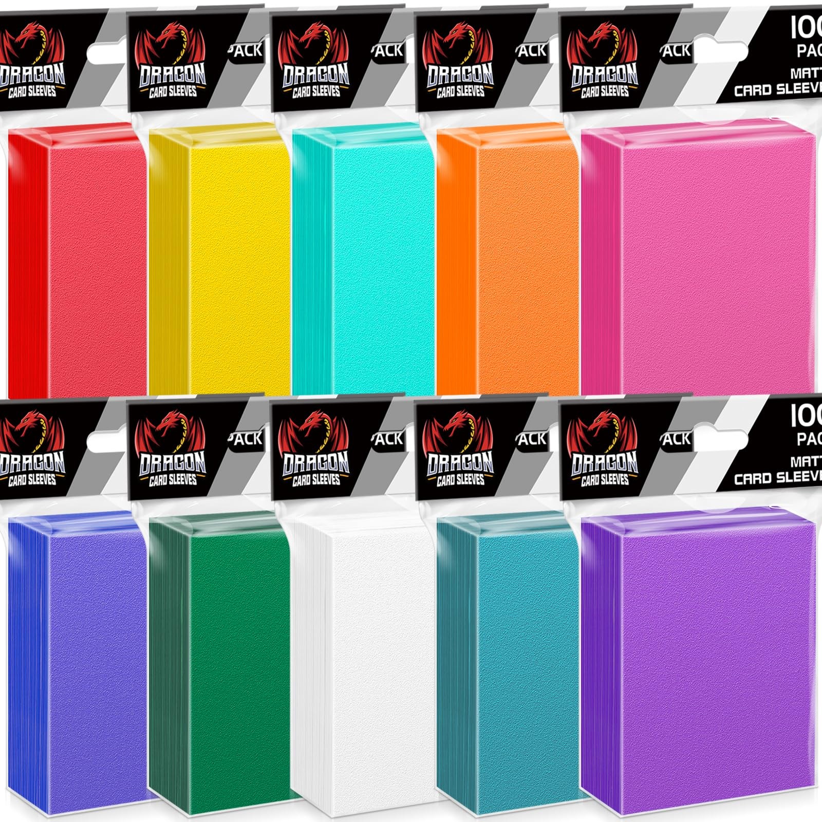 1000 Card Sleeves for Trading Cards – 10 Colors for MTG Sports Game Cards
