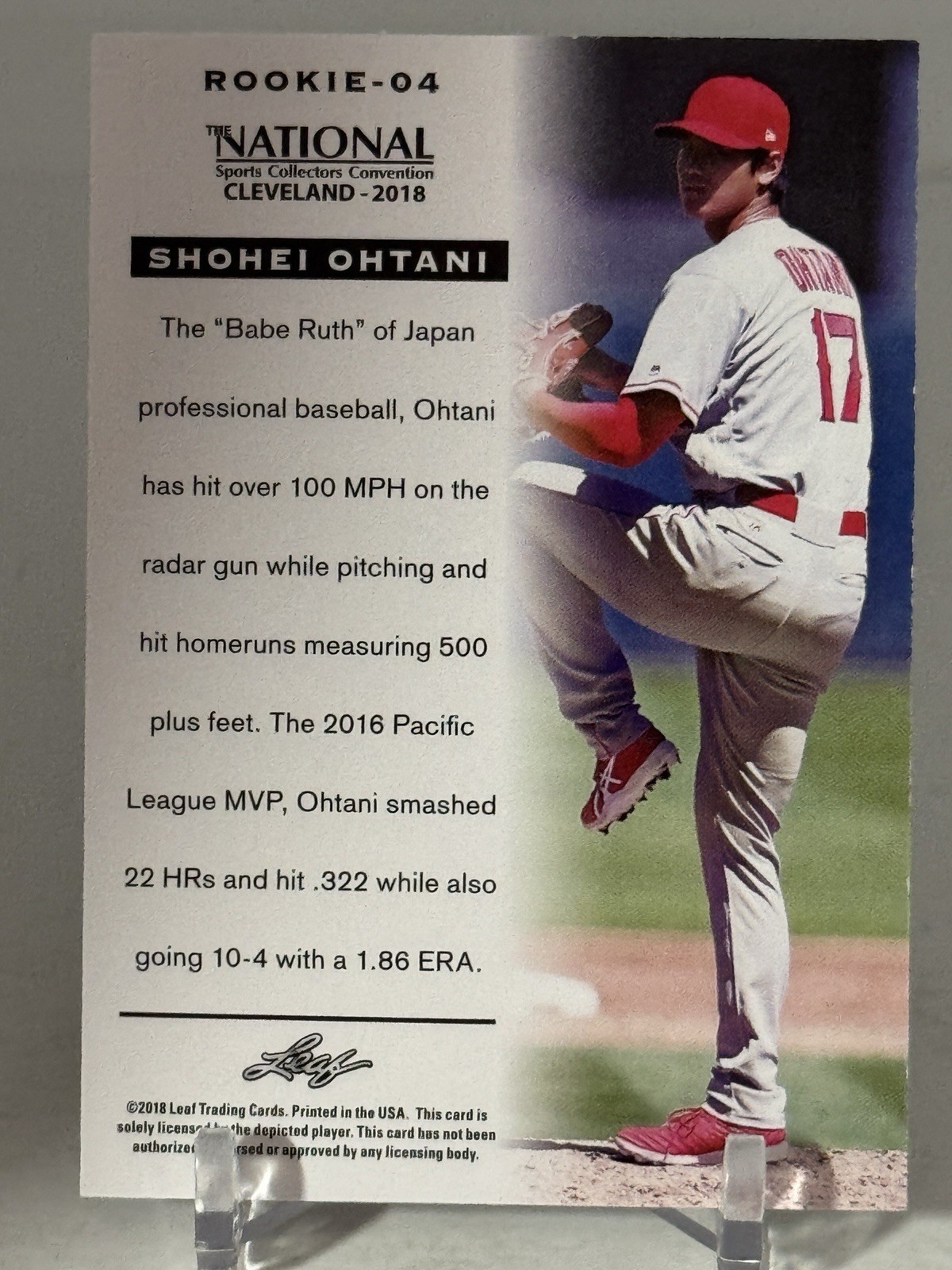 2018 Leaf The National NSCC Shohei Ohtani #Rookie-04 RC CENTERED SHIPS SAME DAY