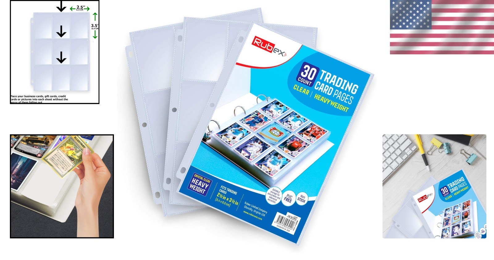 540-POCKET CARD SLEEVES 3-Ring Binder Plastic Pocket Baseball Sports Card Sheets