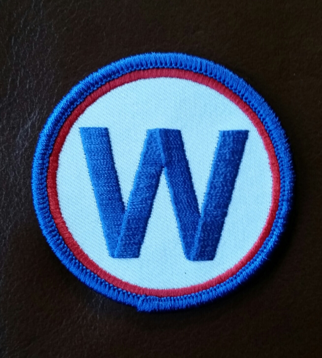 New Chicago Cubs Win W 2 1/2 / 2.5 inch Iron on Patch W flag