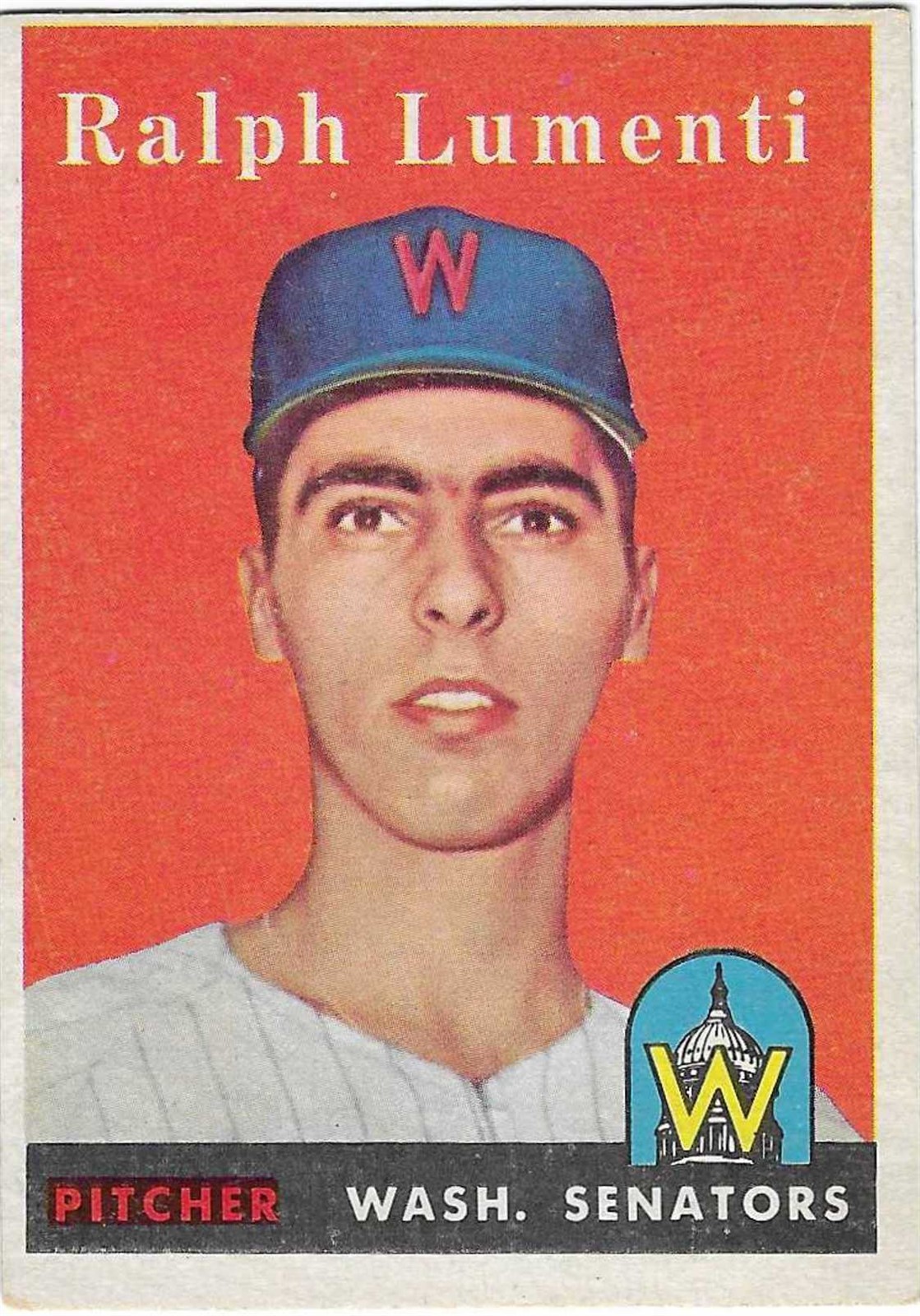 1958 TOPPS – #369 RALPH LUMENTI (SENATORS)!! GREAT CARD!!