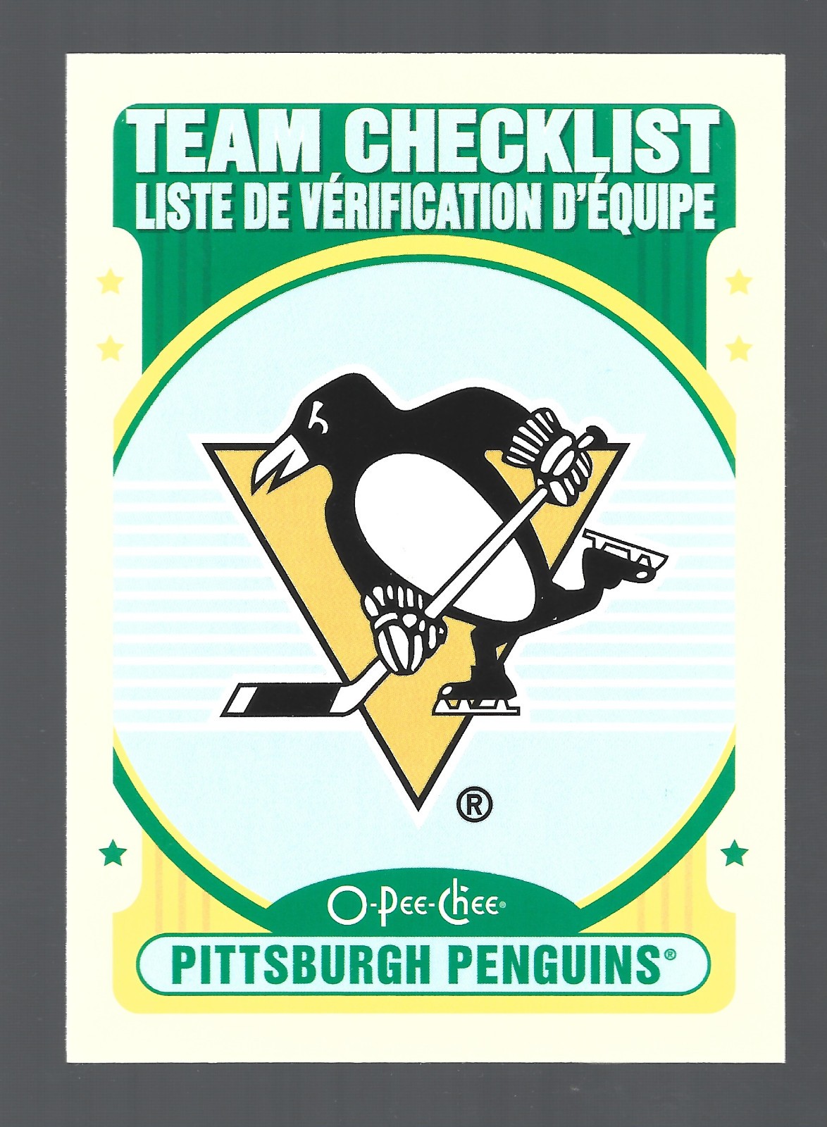 SP Short Print Retro 2021-22 O-Pee-Chee #573 Team Checklist Pittsburgh Penguins