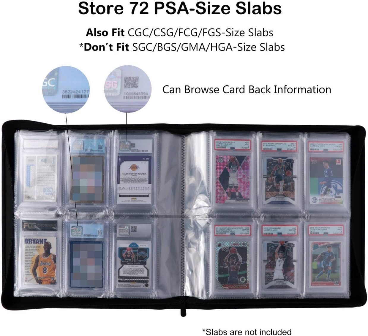 PSA Slab Binder, Holds 72 PSA Slabs, 6-Pocket Graded Card Binder for CGC, CSG, F