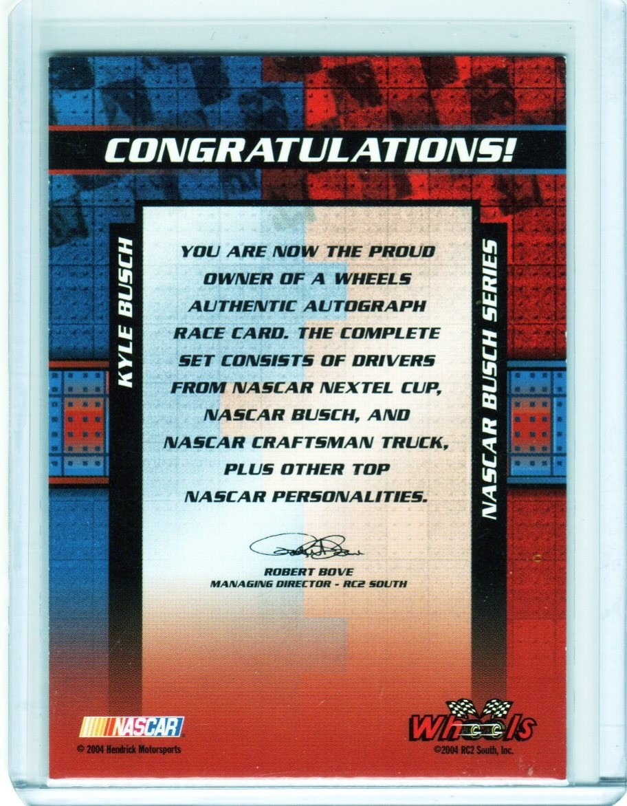 2004 WHEELS Kyle Busch Lowes ROOKIE AUTO CARD!