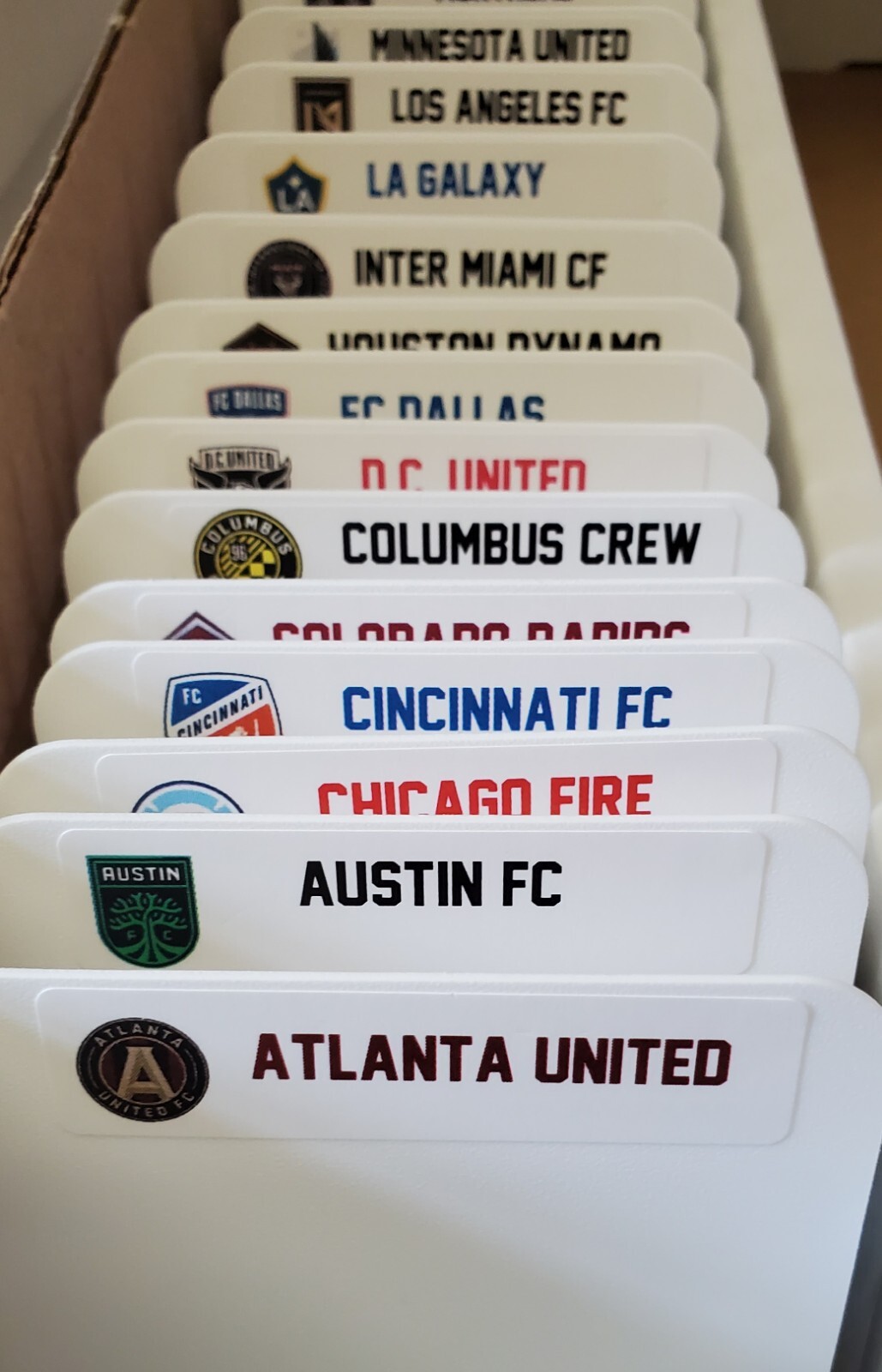(29) TALL Sports Card Dividers with 29 FREE MLS Teams Logos Labels