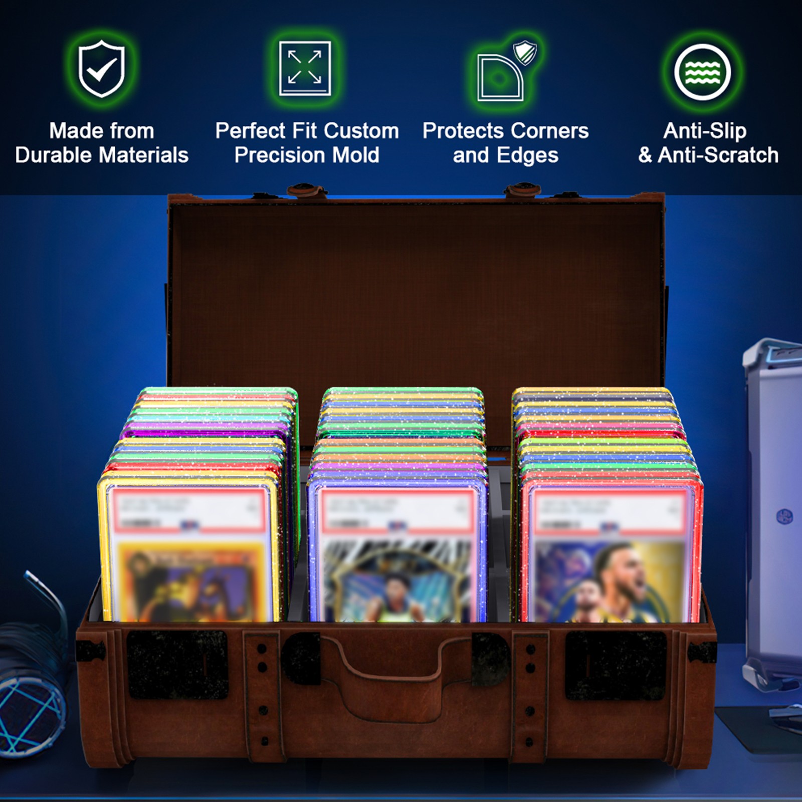 Graded Card Slab Bumper Case For PSA/CGC 35PT Gradient Protective Cover Soft TPU