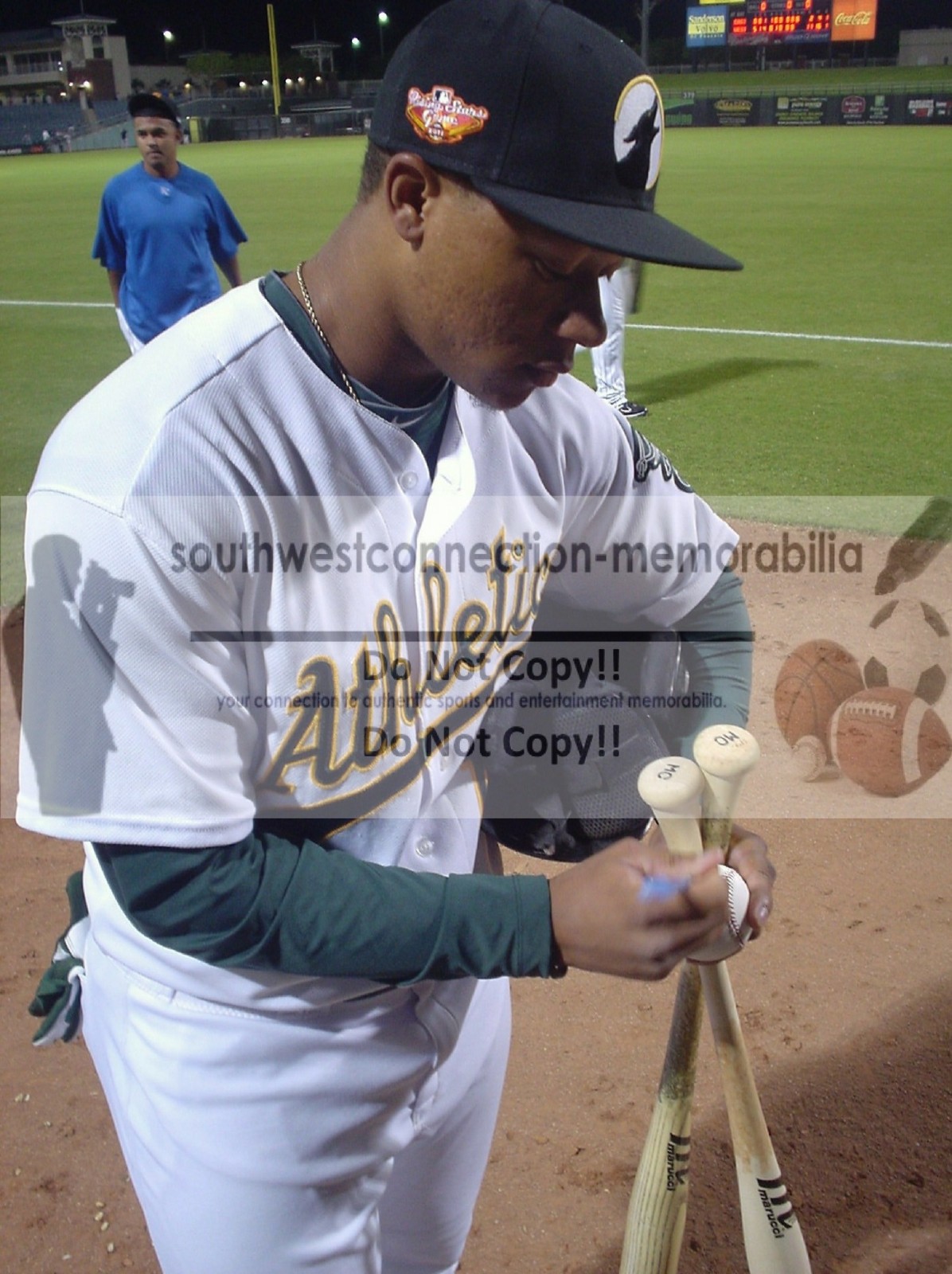 Michael Choice Signed Baseball Texas Rangers Oakland Athletics Autograph Proof