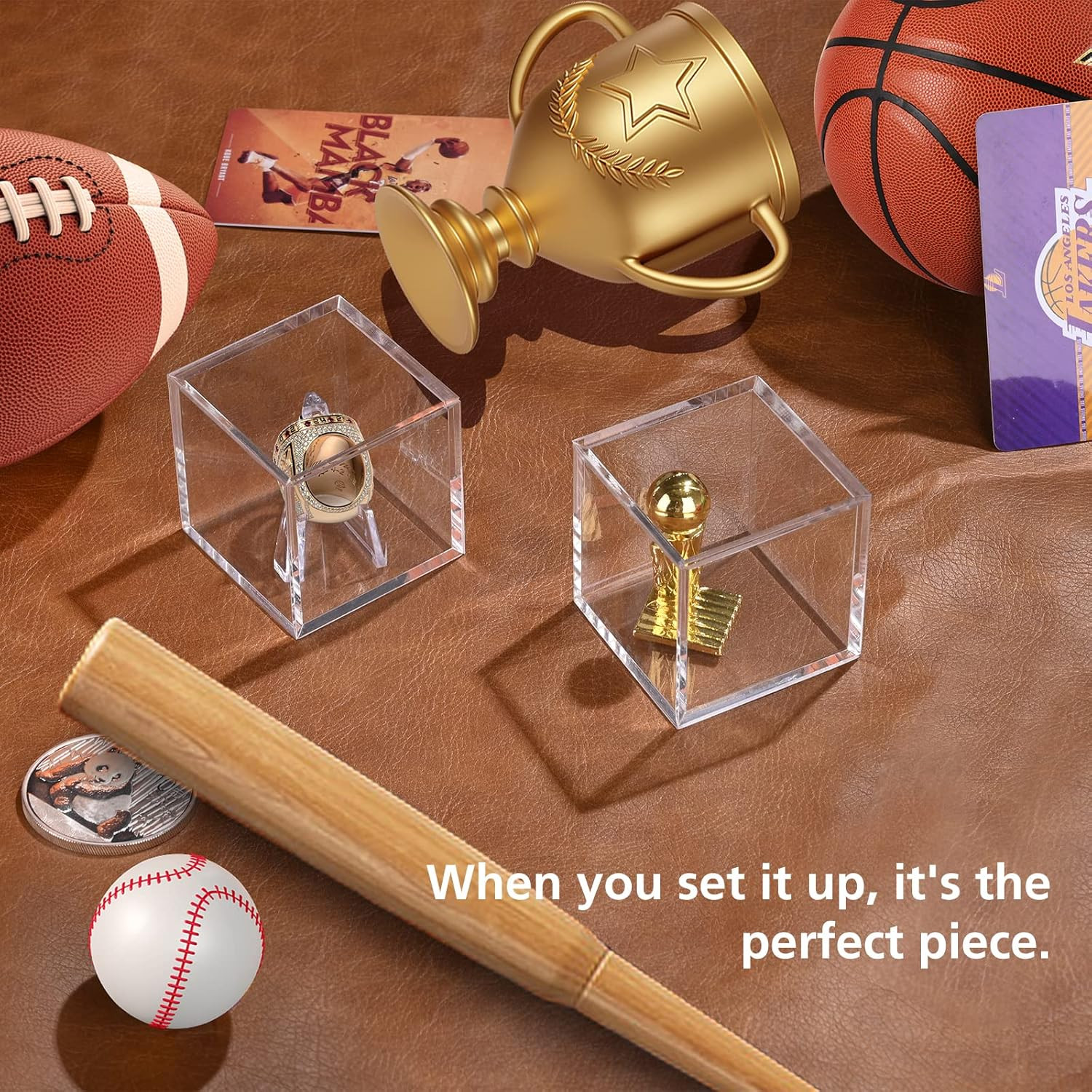 Championship Ring Display Case,Acrylic Display Box and Holder for Super Bowl Rin
