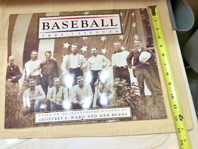 Baseball 1995 Calendar/Illustrated History by Geoffrey Ward & Ken Burns, Mint