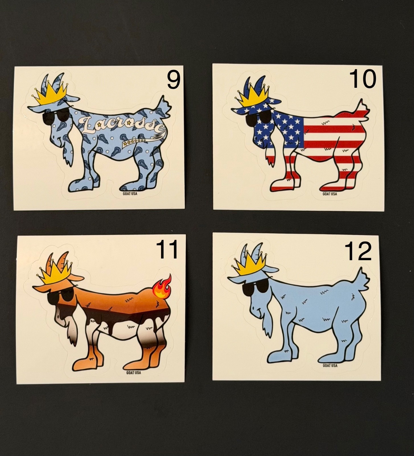 GOAT USA Stickers – Pick your chosen GOAT! (24 choices) New, rare, collectibles