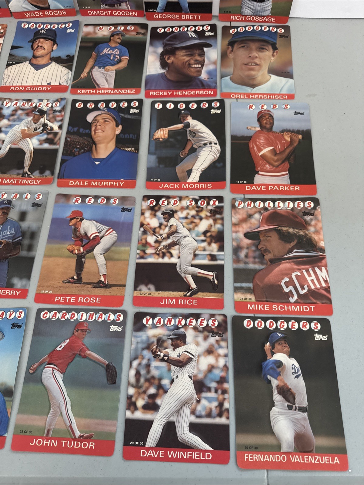 1986 Topps 3D 3-D Baseball Stars Complete Set 1-30 With Original Box