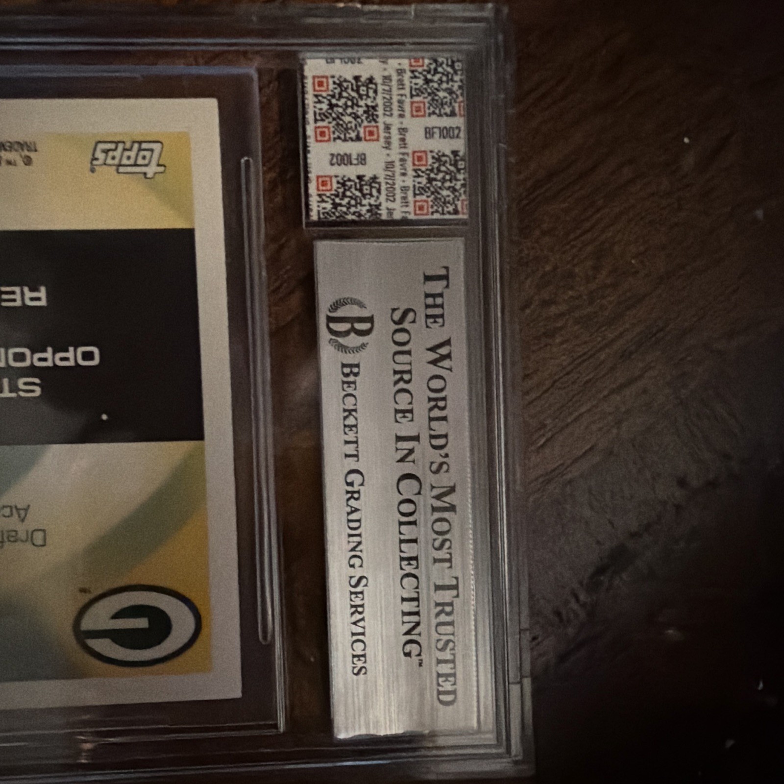 Topps 2008 Chrome Brett Favre Flight to 420 BF431 Jersey Fusion Mem BGS