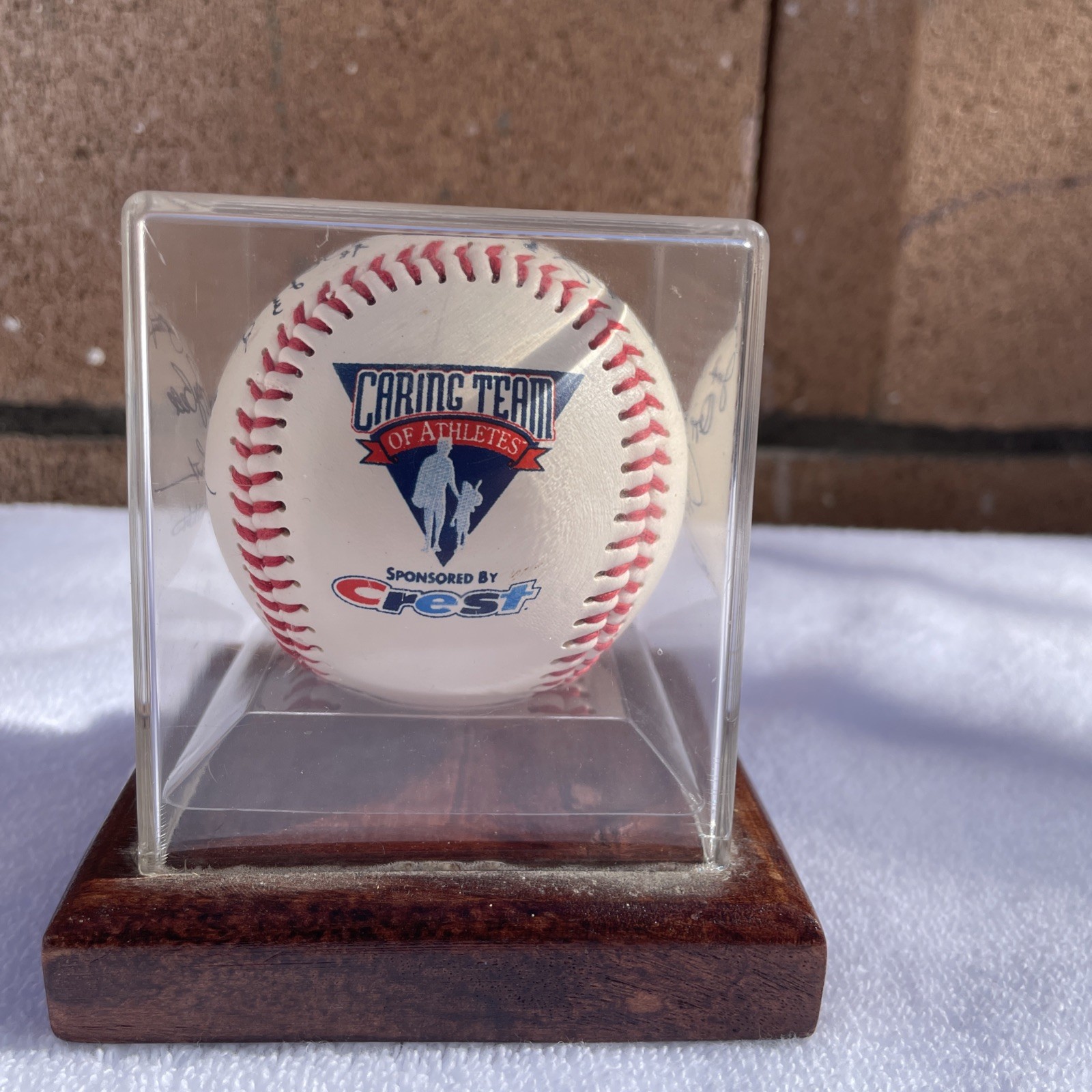 Autographed Baseball Multi Signed MLB Coaches Caring Team Athletes Crest